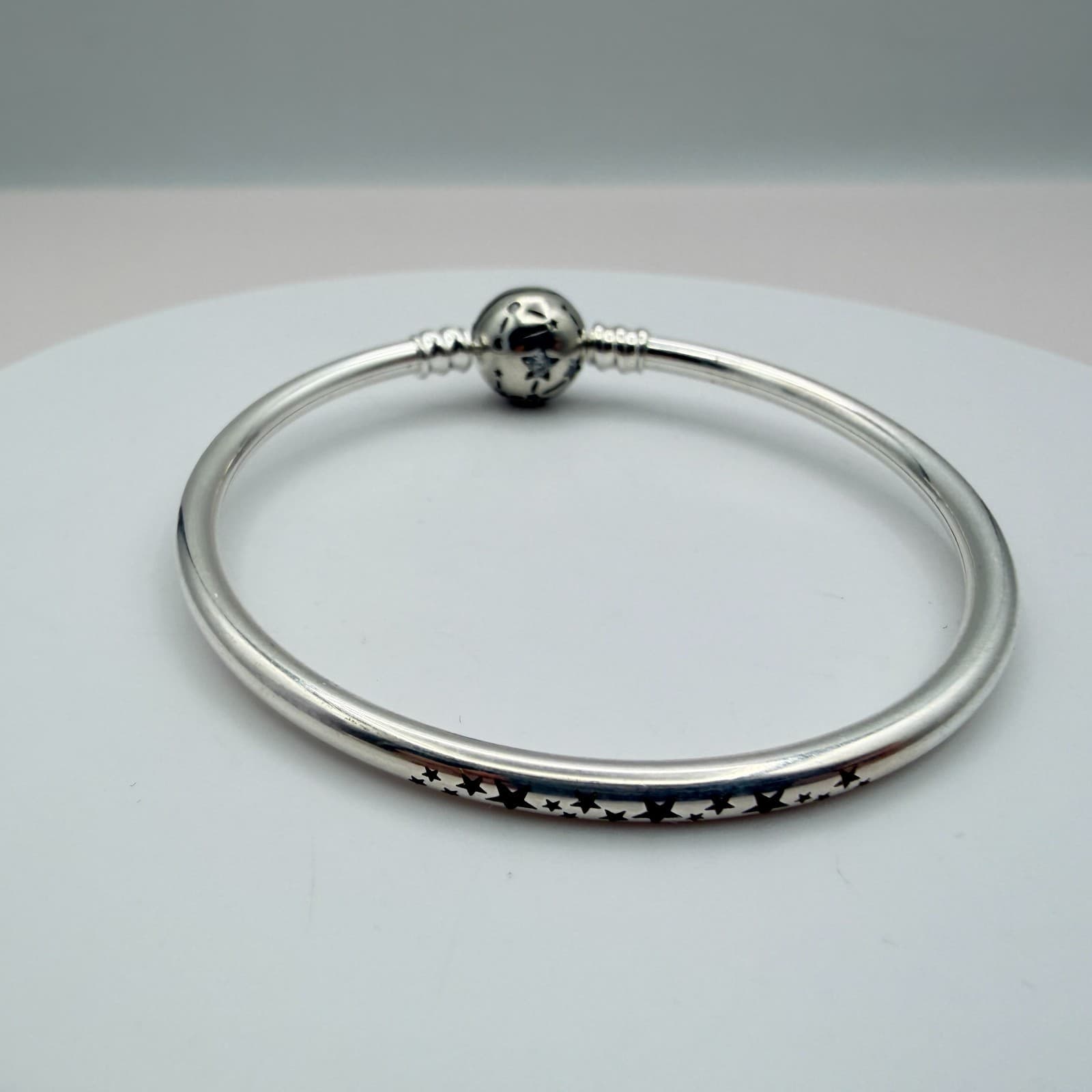 Vintage Y2K Silver Tone Star Rhinestone Bangle Women's Classic Fashion Jewelry - Thumbnail 7