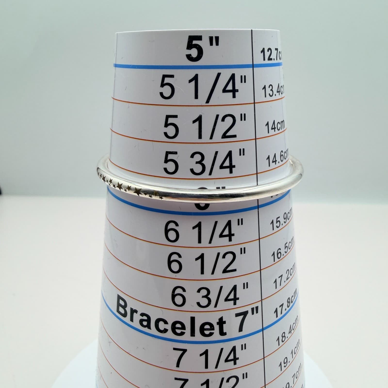 Vintage Y2K Silver Tone Star Rhinestone Bangle Women's Classic Fashion Jewelry - Thumbnail 6