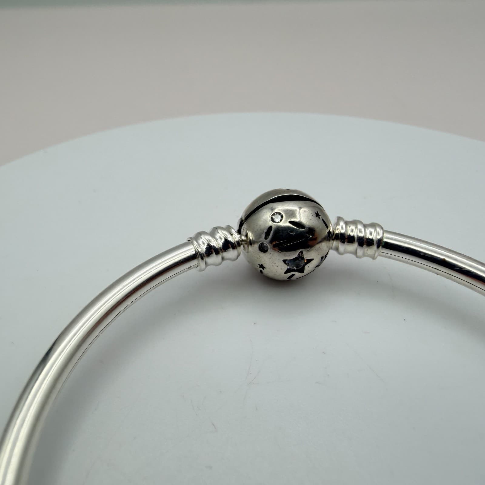 Vintage Y2K Silver Tone Star Rhinestone Bangle Women's Classic Fashion Jewelry - Thumbnail 8