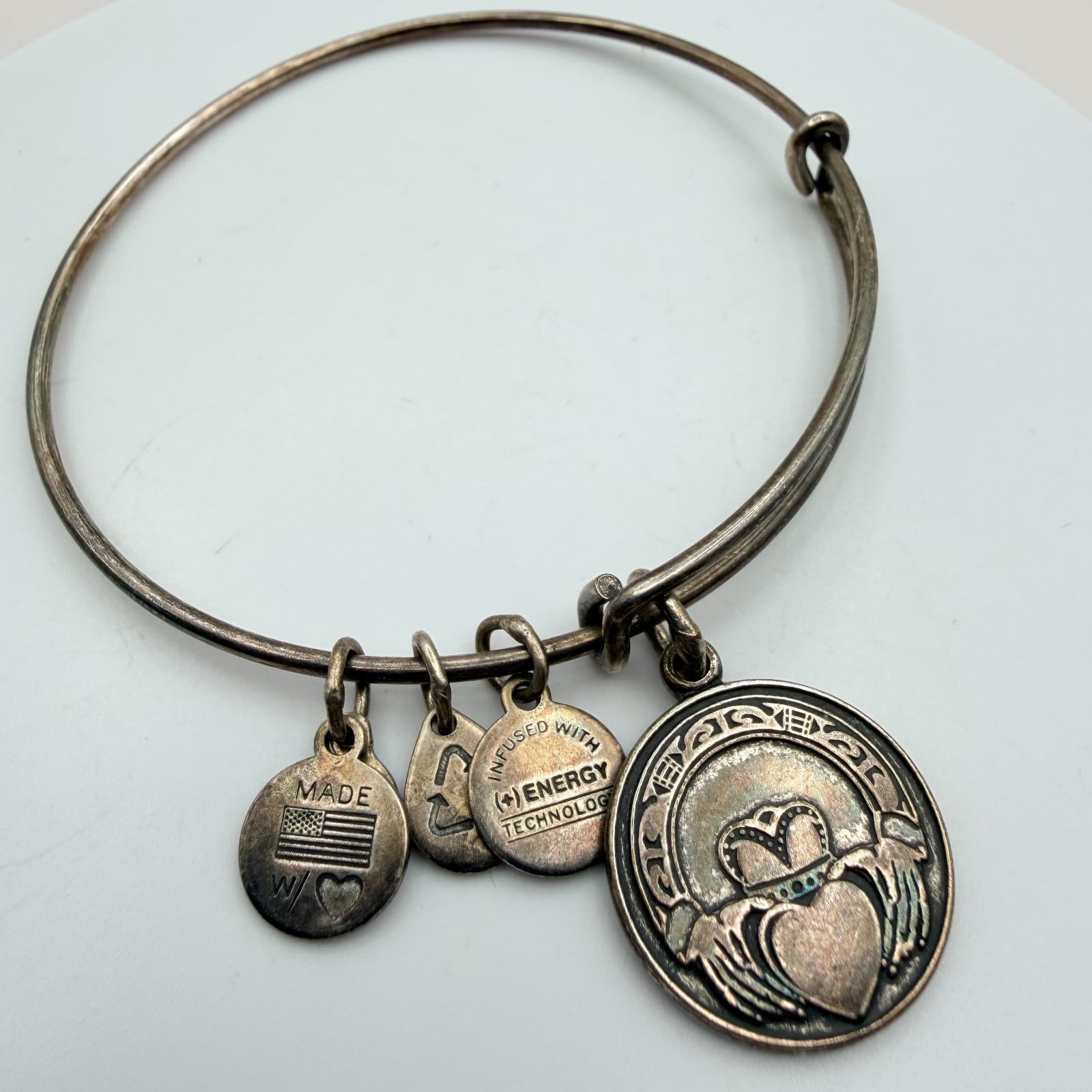 Vintage Y2K Bronze Tone Charm Bangle Bracelet Boho Women's Classic Jewelry - Thumbnail 4