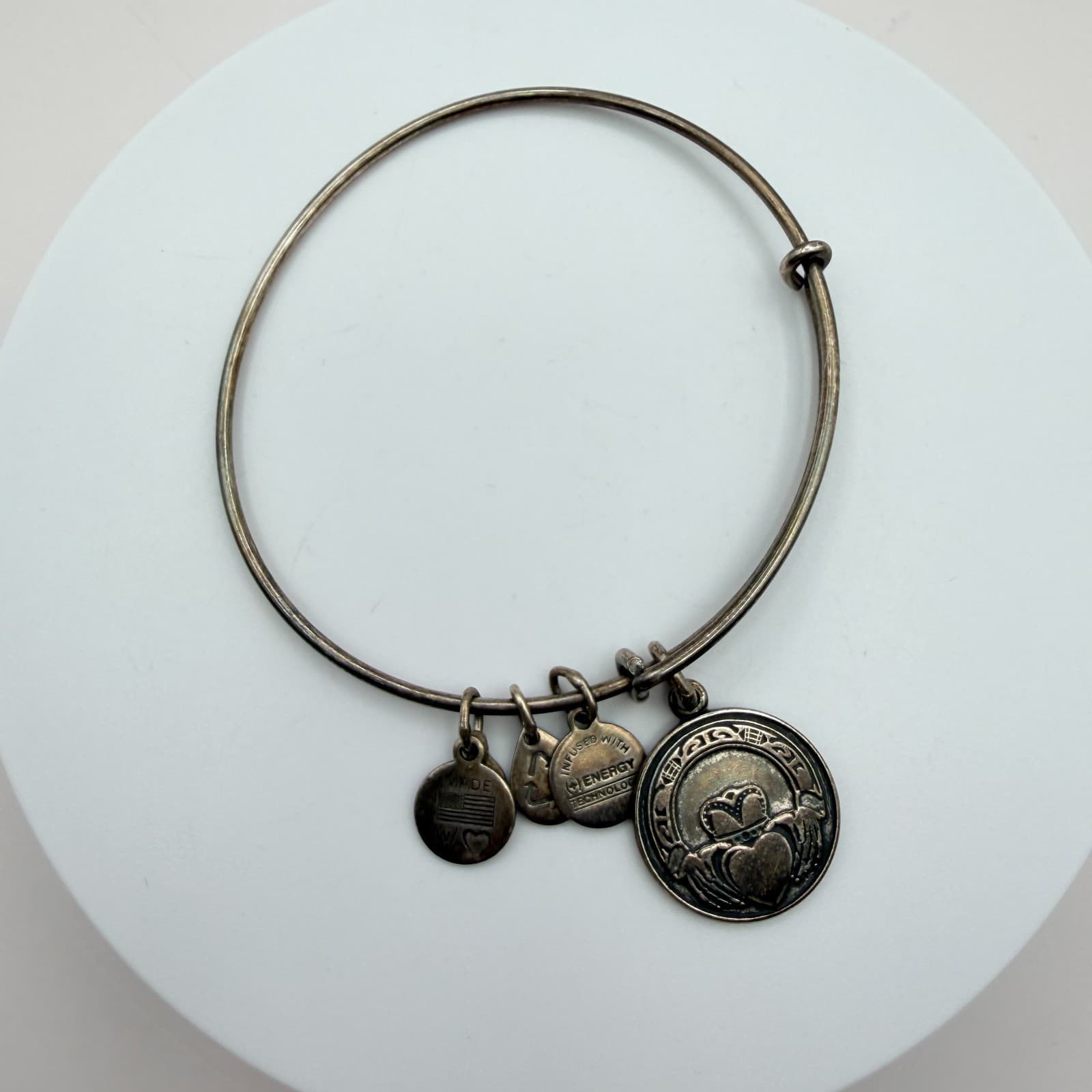 Vintage Y2K Bronze Tone Charm Bangle Bracelet Boho Women's Classic Jewelry - Thumbnail 3