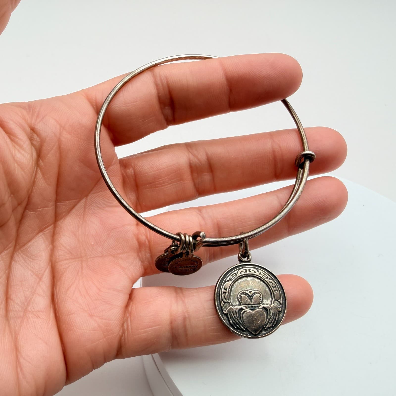 Vintage Y2K Bronze Tone Charm Bangle Bracelet Boho Women's Classic Jewelry - Thumbnail 8