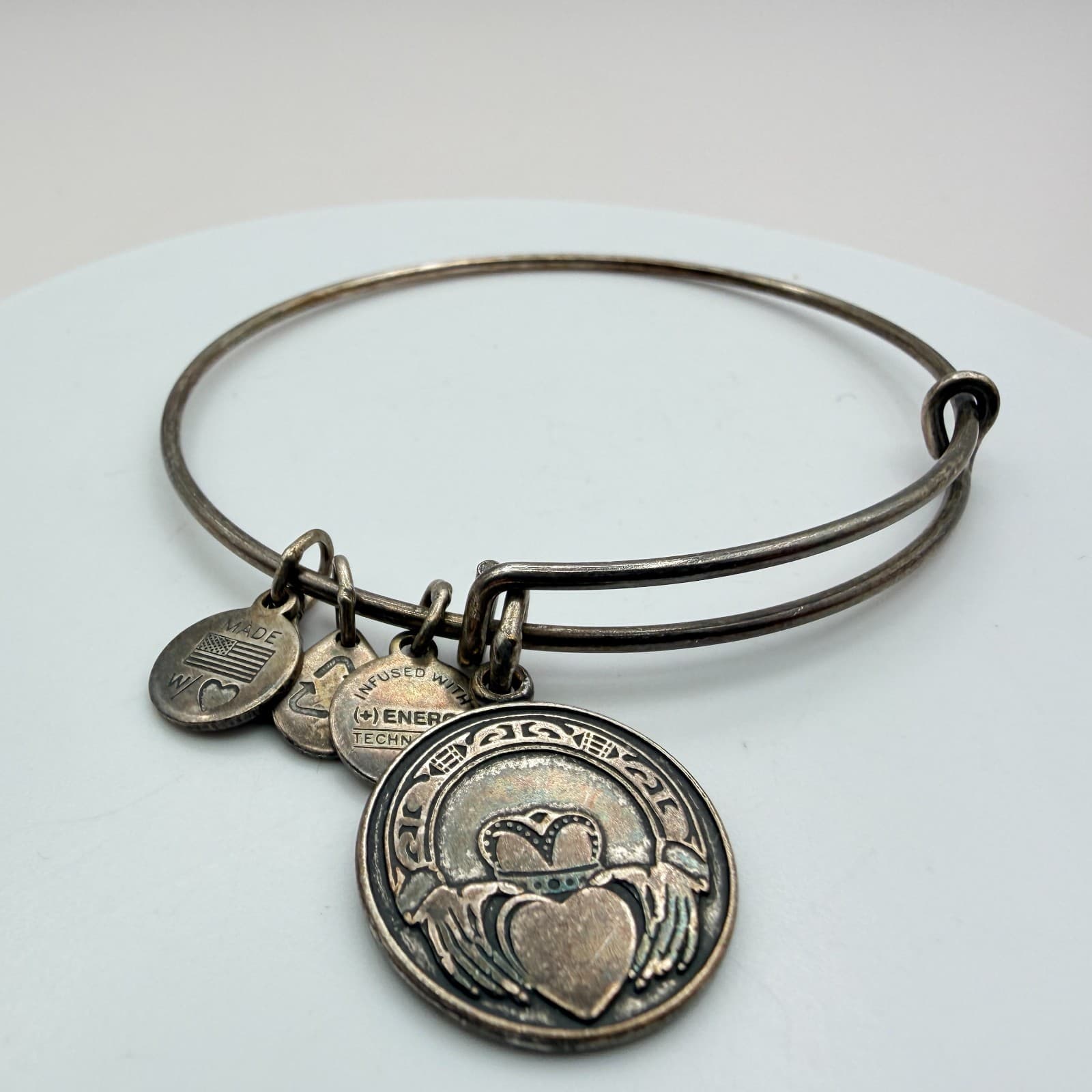 Vintage Y2K Bronze Tone Charm Bangle Bracelet Boho Women's Classic Jewelry - Thumbnail 6