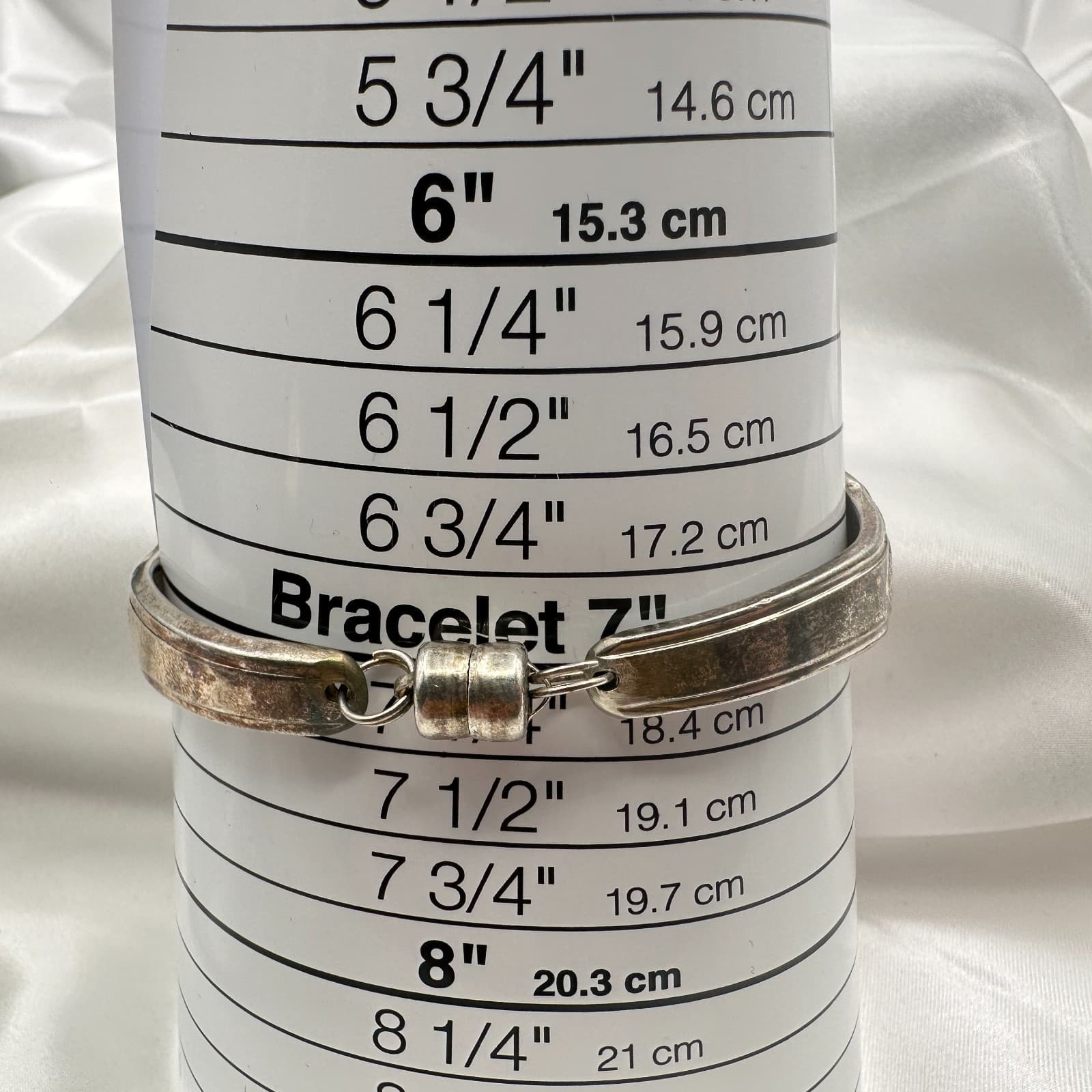 Vintage Y2K Red Glass WSU Cougars Logo Spoon Handle Bracelet Silver Tone Jewelry - Thumbnail 10