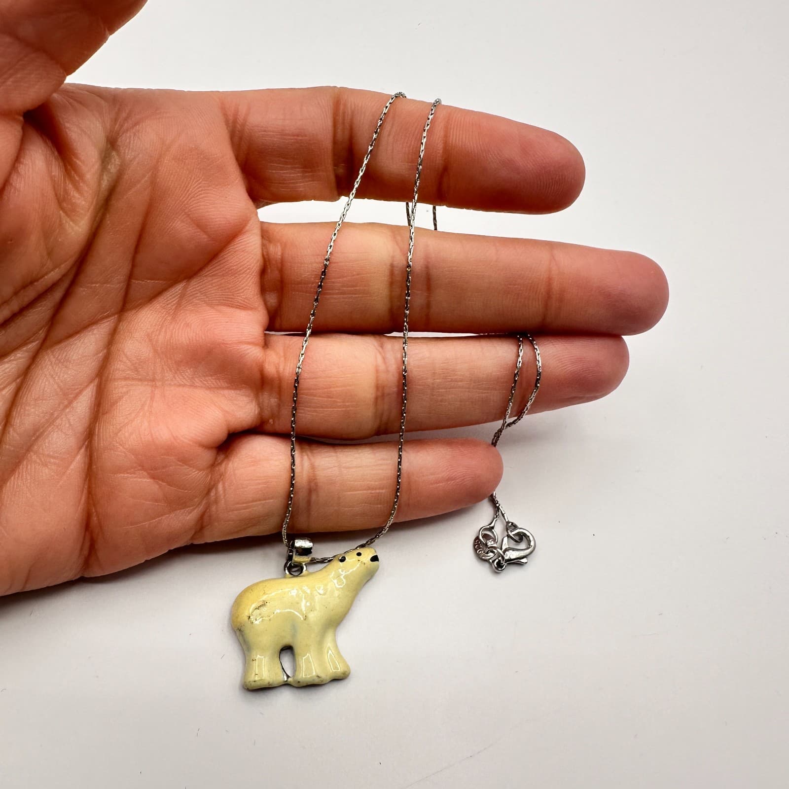 Vintage Y2K 925 Sterling Silver Polar Bear Pendant Necklace Women's Jewelry - Thumbnail 9