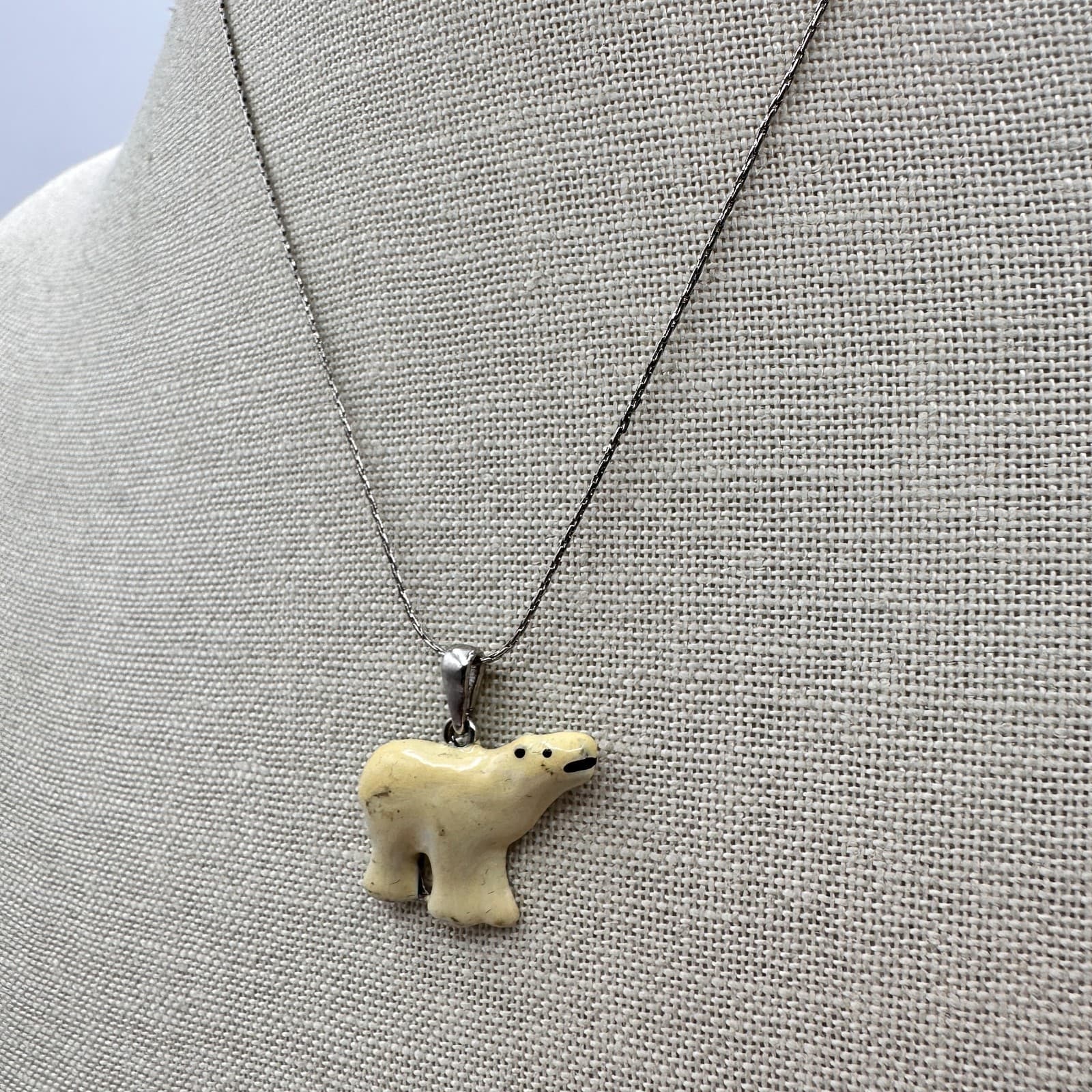 Vintage Y2K 925 Sterling Silver Polar Bear Pendant Necklace Women's Jewelry - Thumbnail 7