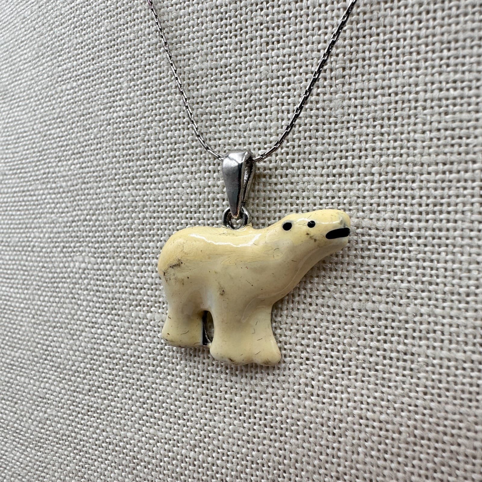 Vintage Y2K 925 Sterling Silver Polar Bear Pendant Necklace Women's Jewelry - Thumbnail 6
