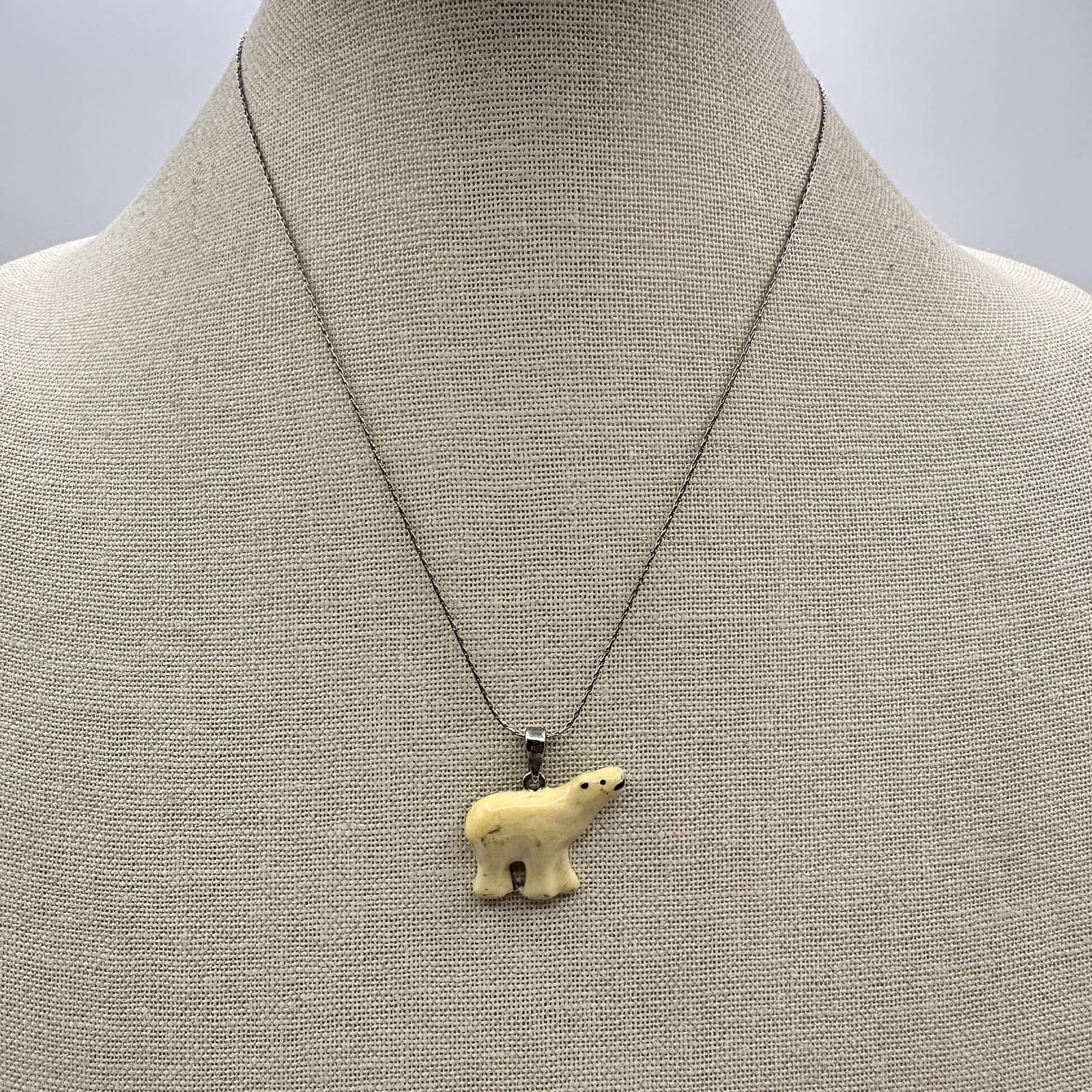 Vintage Y2K 925 Sterling Silver Polar Bear Pendant Necklace Women's Jewelry - Thumbnail 2