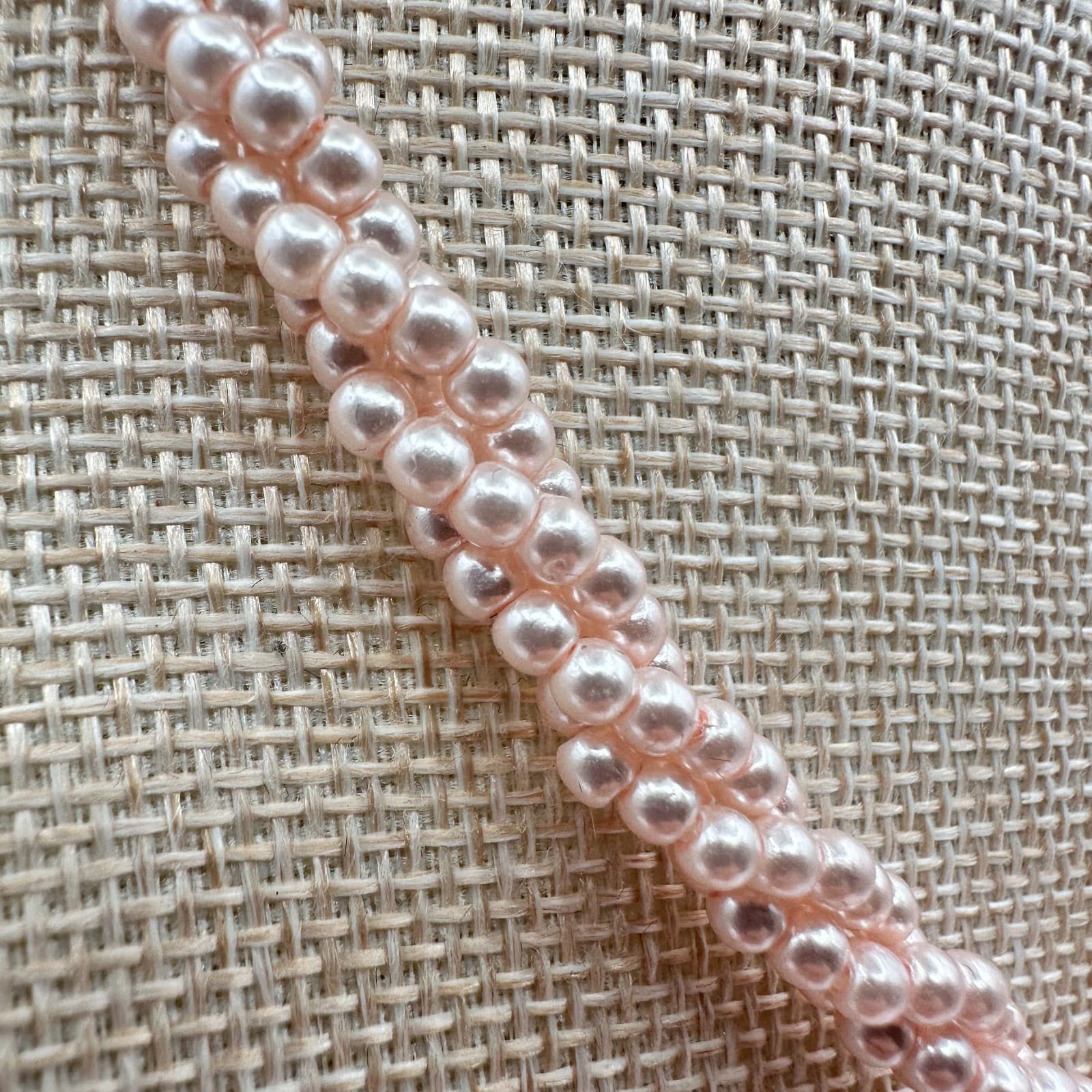 Vintage 80s Pink Beautiful Beaded Neckace For Women Jewelry - Thumbnail 4