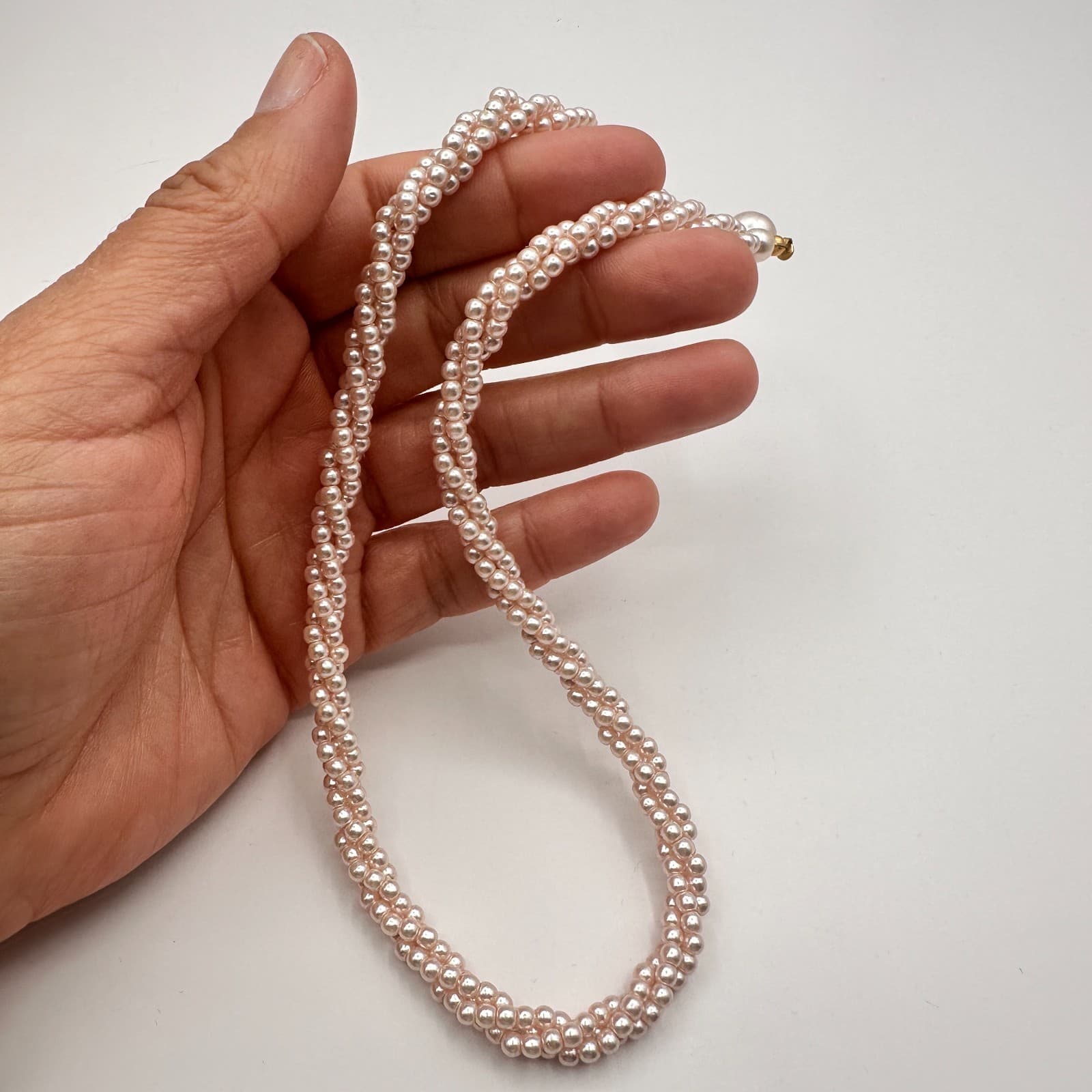 Vintage 80s Pink Beautiful Beaded Neckace For Women Jewelry - Thumbnail 5