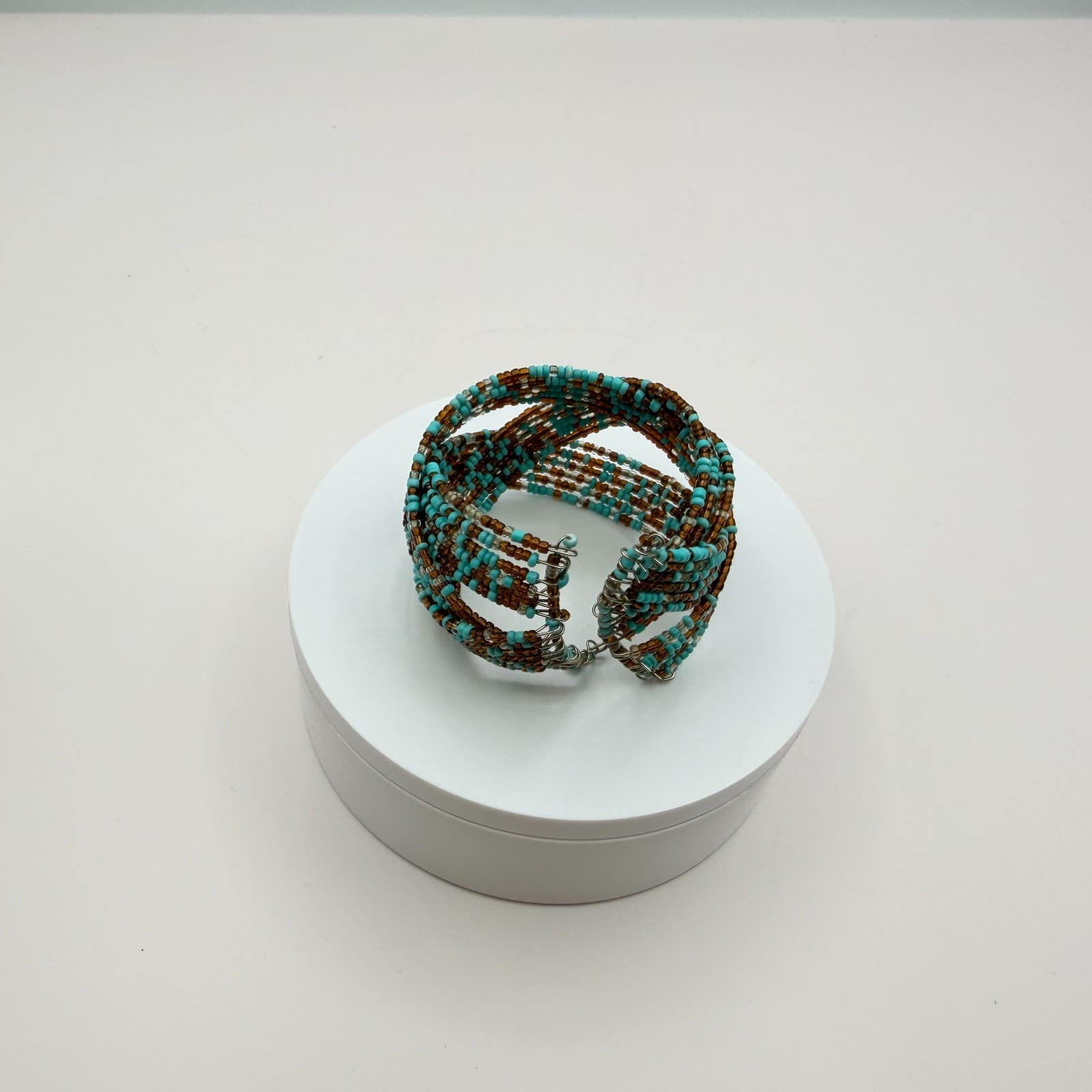 Vintage Y2K Multi Strand Beaded Cuff Bracelet Boho Women's Classic Jewelry - Thumbnail 9