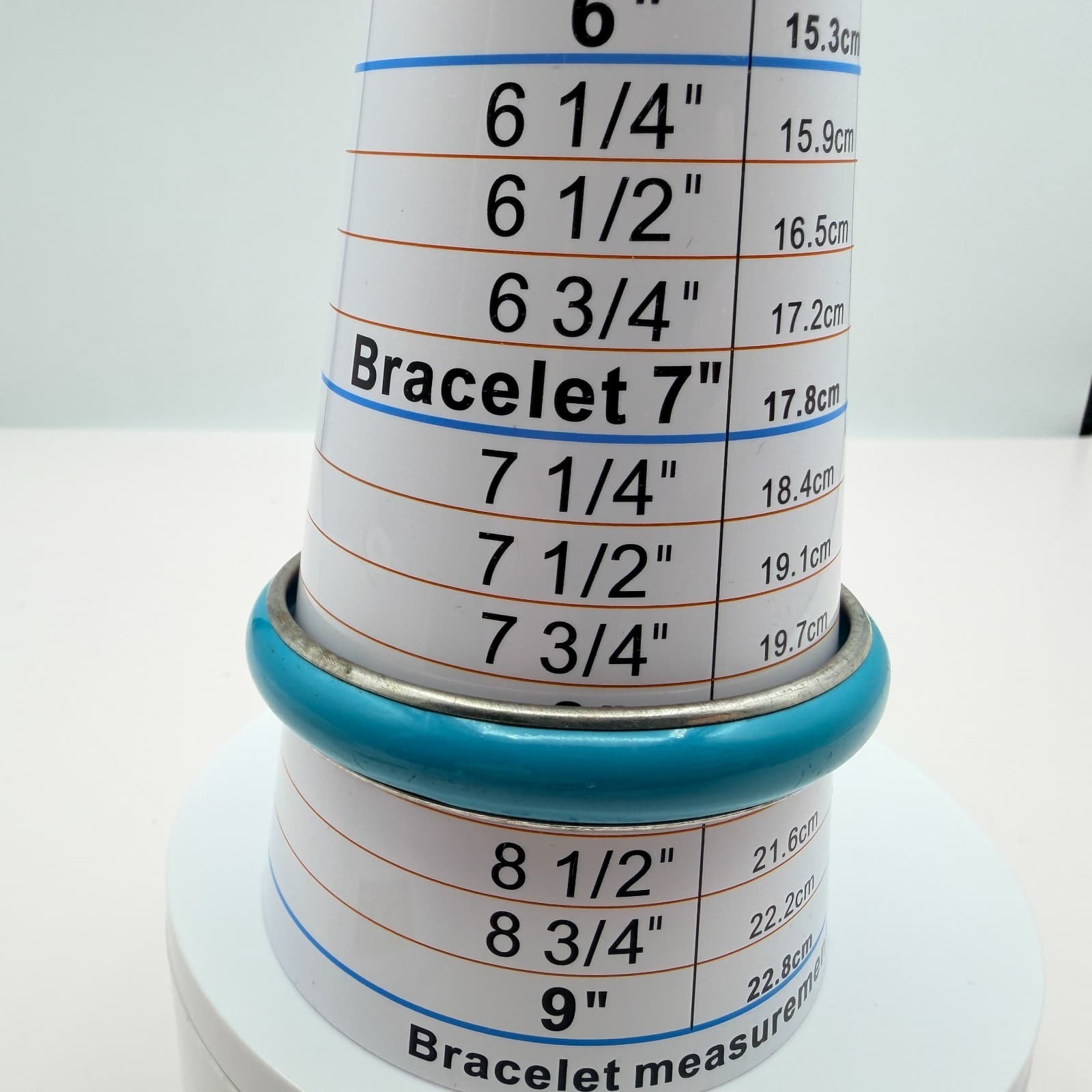 Vintage 90s Silver Tone Blue Enamel Bangle Bracelet Women's Classic Jewelry - Thumbnail 7