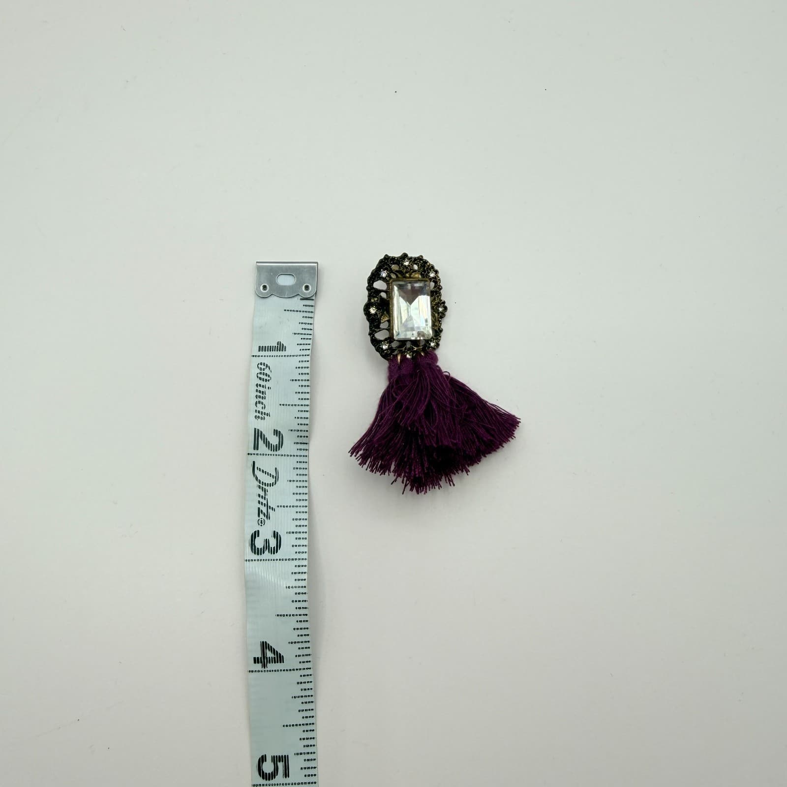 Vintage Y2K Gold Tone Purple Tassel Emerald Cut Earrings Women's Classic Jewelry - Thumbnail 8