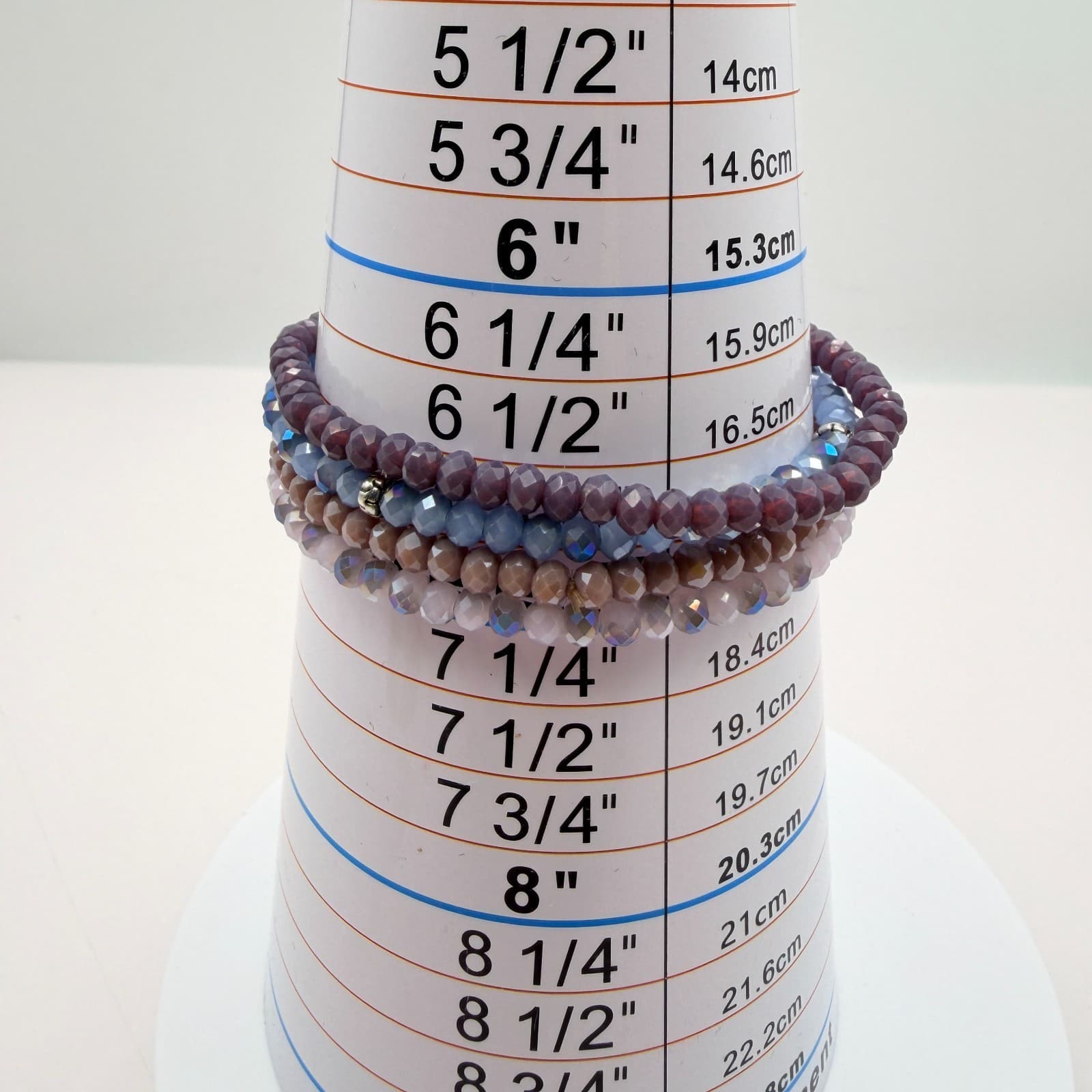 Vintage 90s Iridescent Beaded Bracelet Set Boho Women's Classic Fashion Jewelry - Thumbnail 8