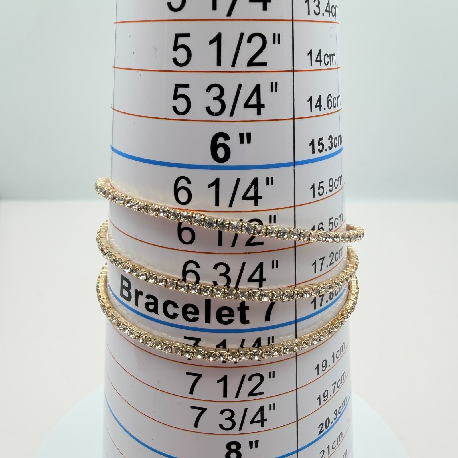 Vintage Y2K Gold Tone 3 Row Clear Rhinestone Wrap Cuff Bracelet Classic Jewelry - Thumbnail 11