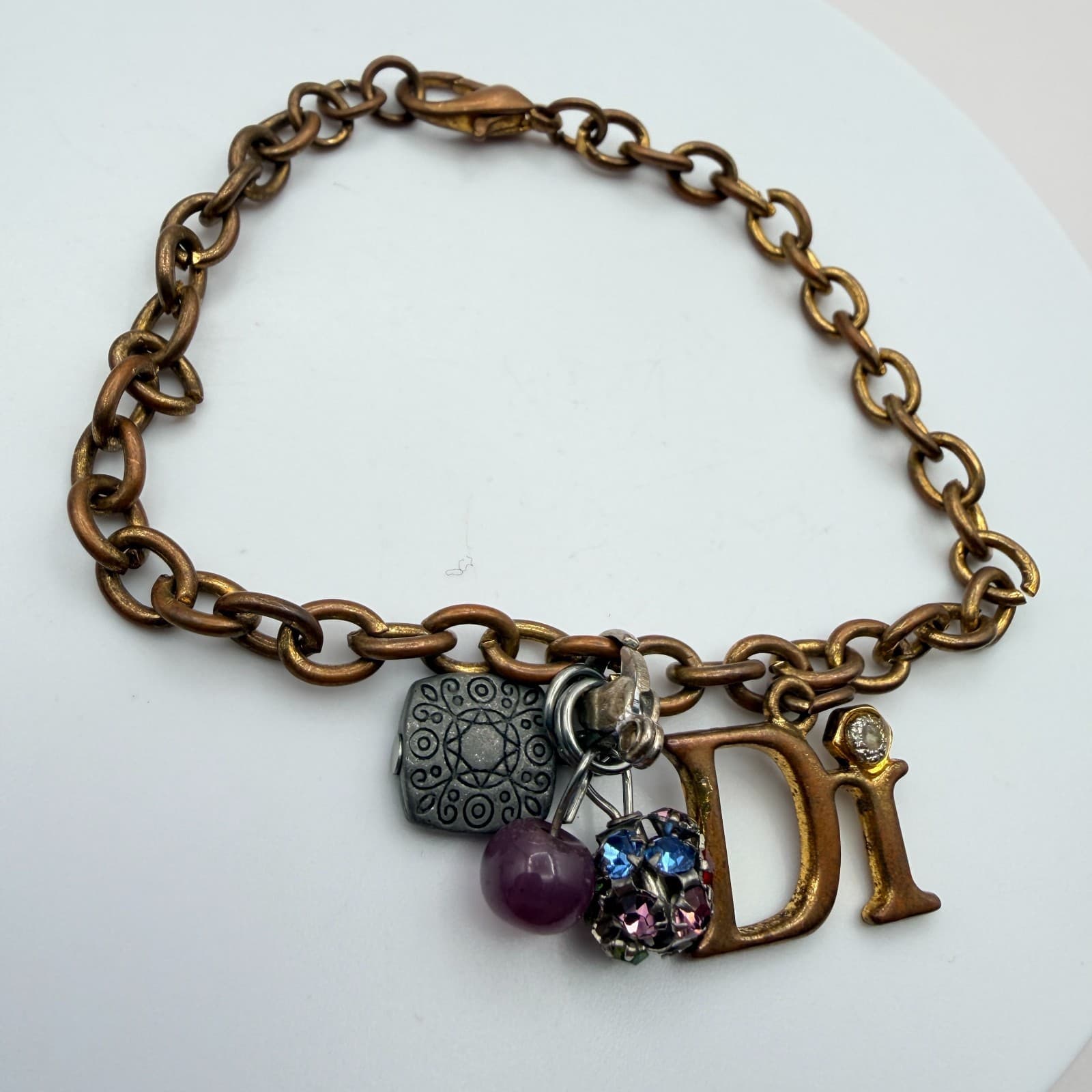 Vintage Y2K Bead Rhinestone Di Charm Bracelet Boho Women's Classic Jewelry - Thumbnail 3