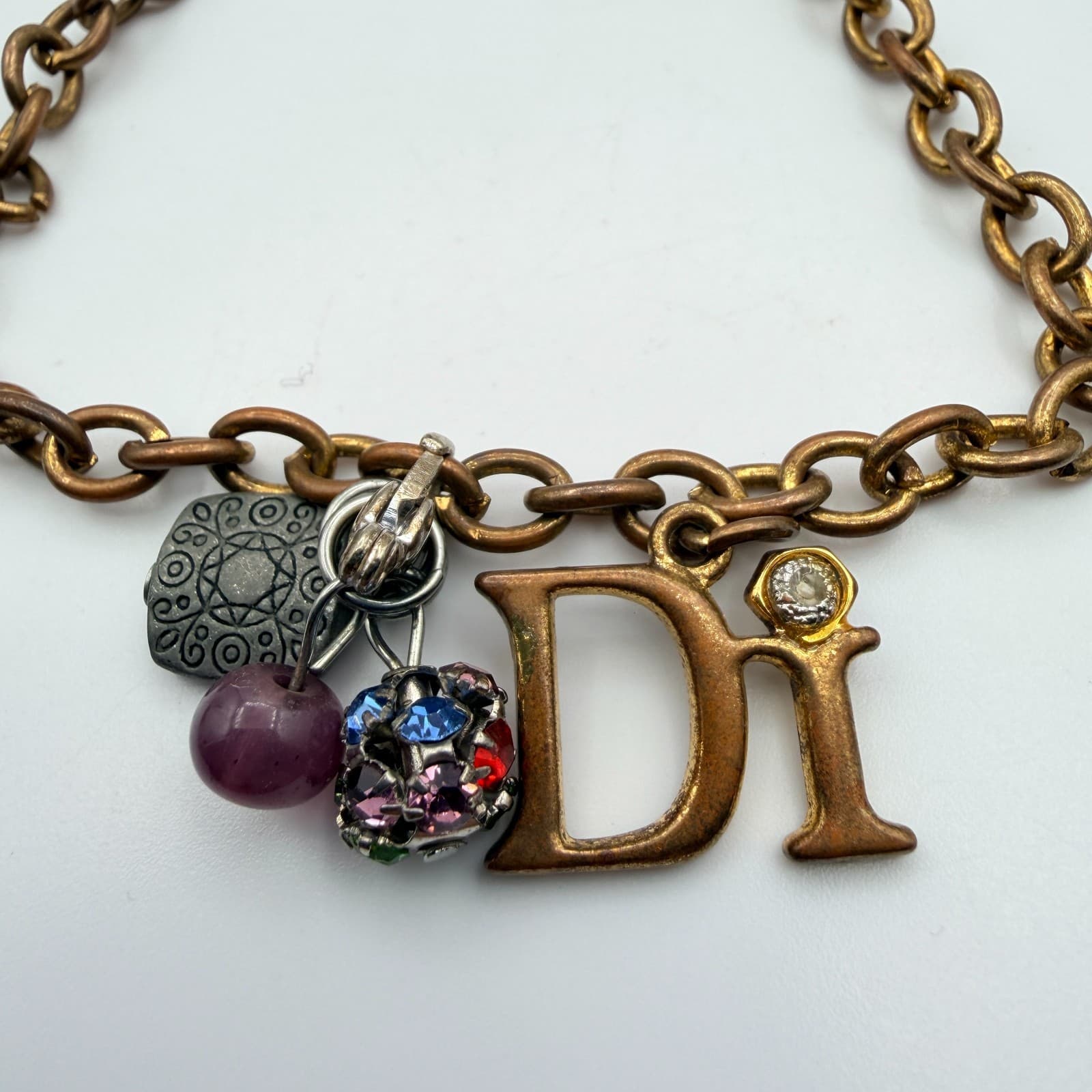 Vintage Y2K Bead Rhinestone Di Charm Bracelet Boho Women's Classic Jewelry - Thumbnail 4