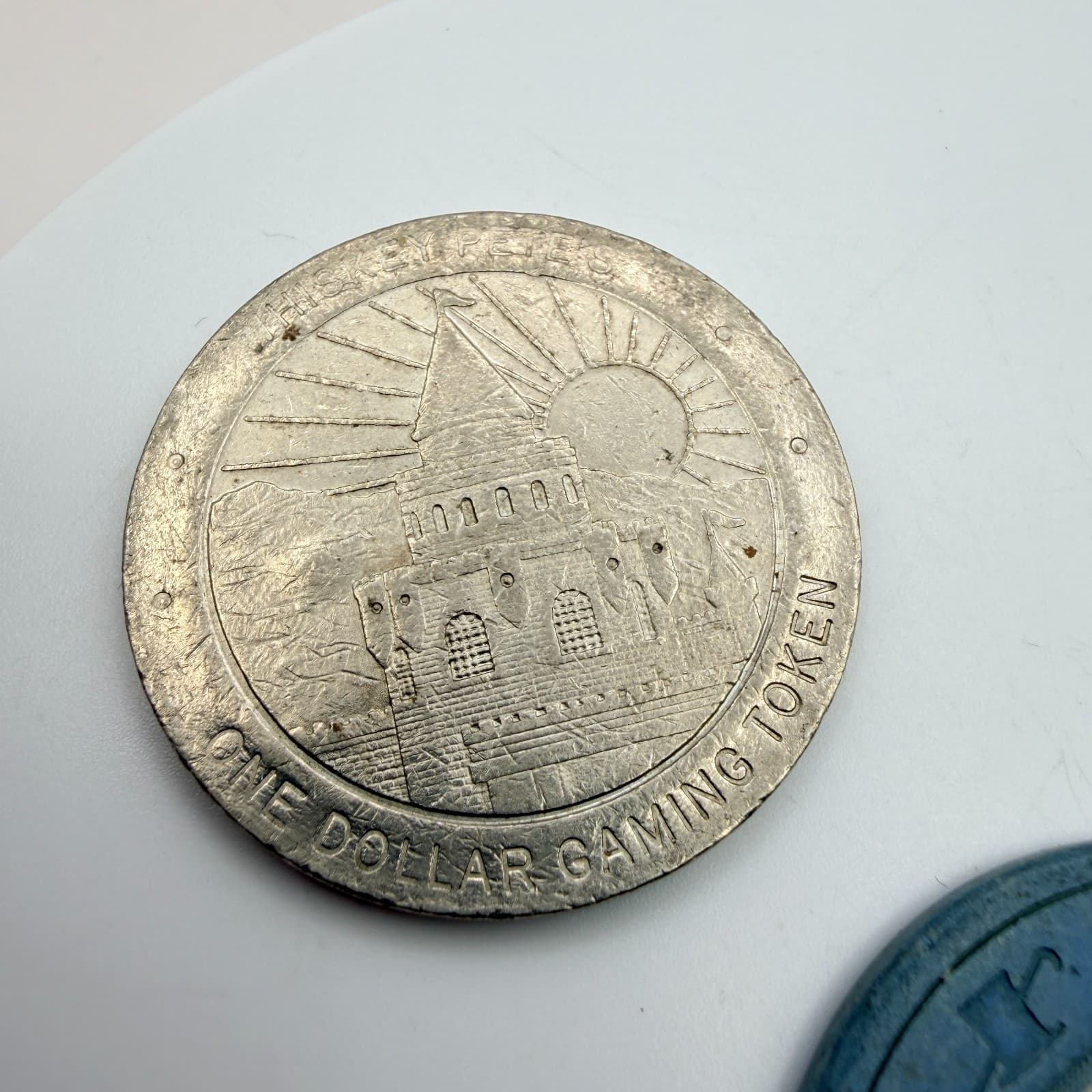 VTG 90s Whiskey Pete's Casino Jean Nevada $1 Gaming Token Blue Poker Chip Set - Thumbnail 4