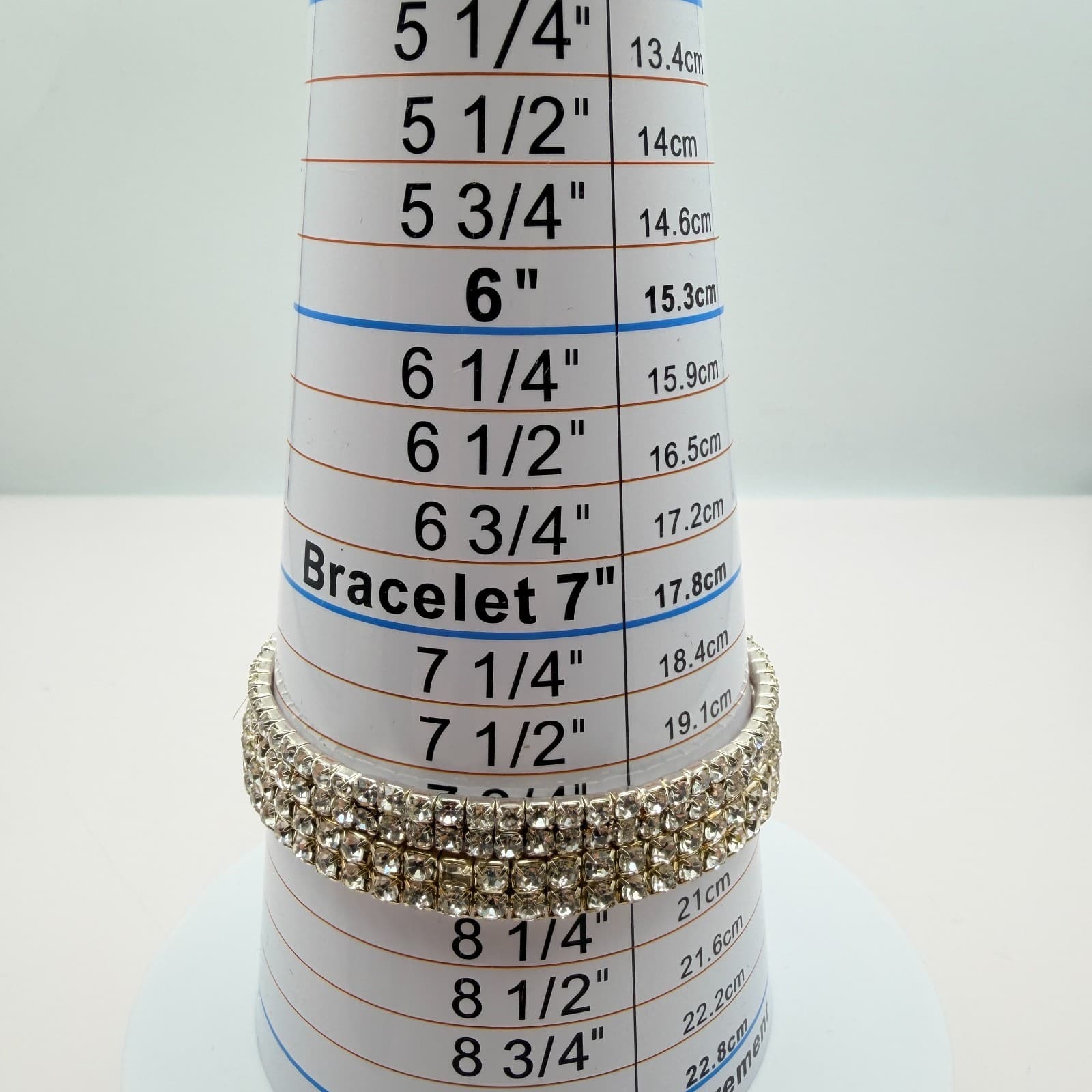 Vintage Y2K Silver Tone Double Strand Clear Rhinestone Bracelet Women's Jewelry - Thumbnail 10