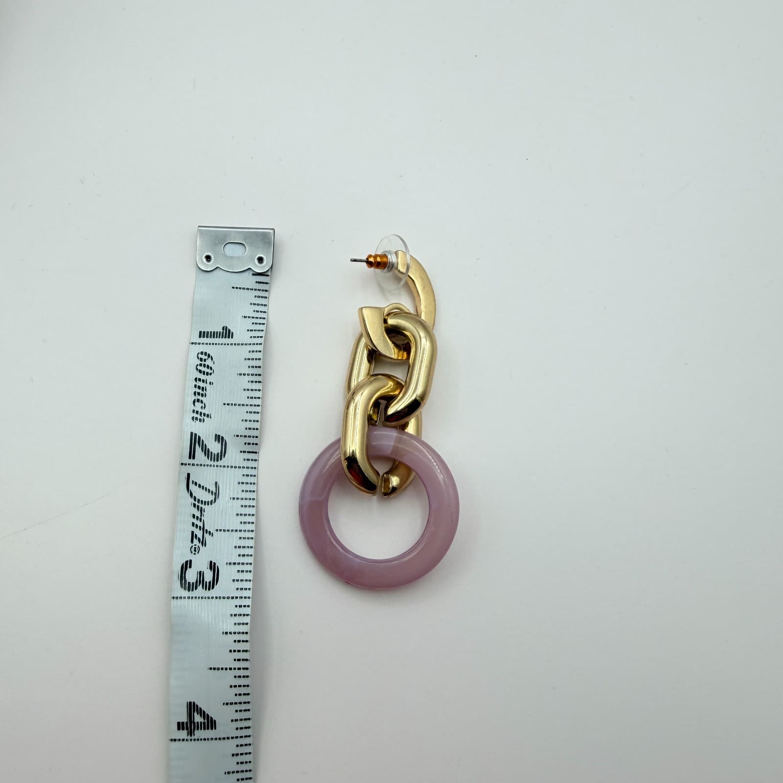 Vintage Y2K Gold Tone Chain Link Hoop Earrings Retro Women's Classic Jewelry - Thumbnail 7