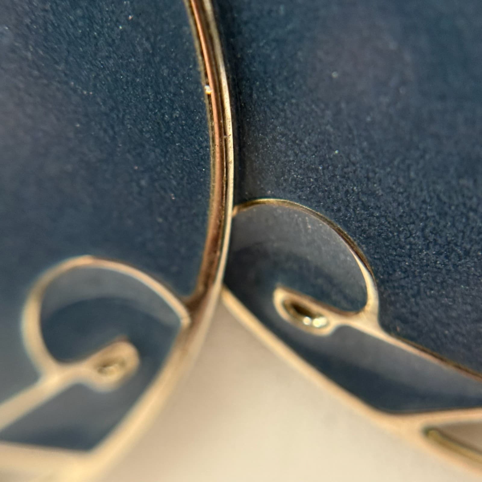 Vintage Silver-Tone Blue Enamel Cut-Out Design Maple Leaf Circular Drop Earrings - Thumbnail 10