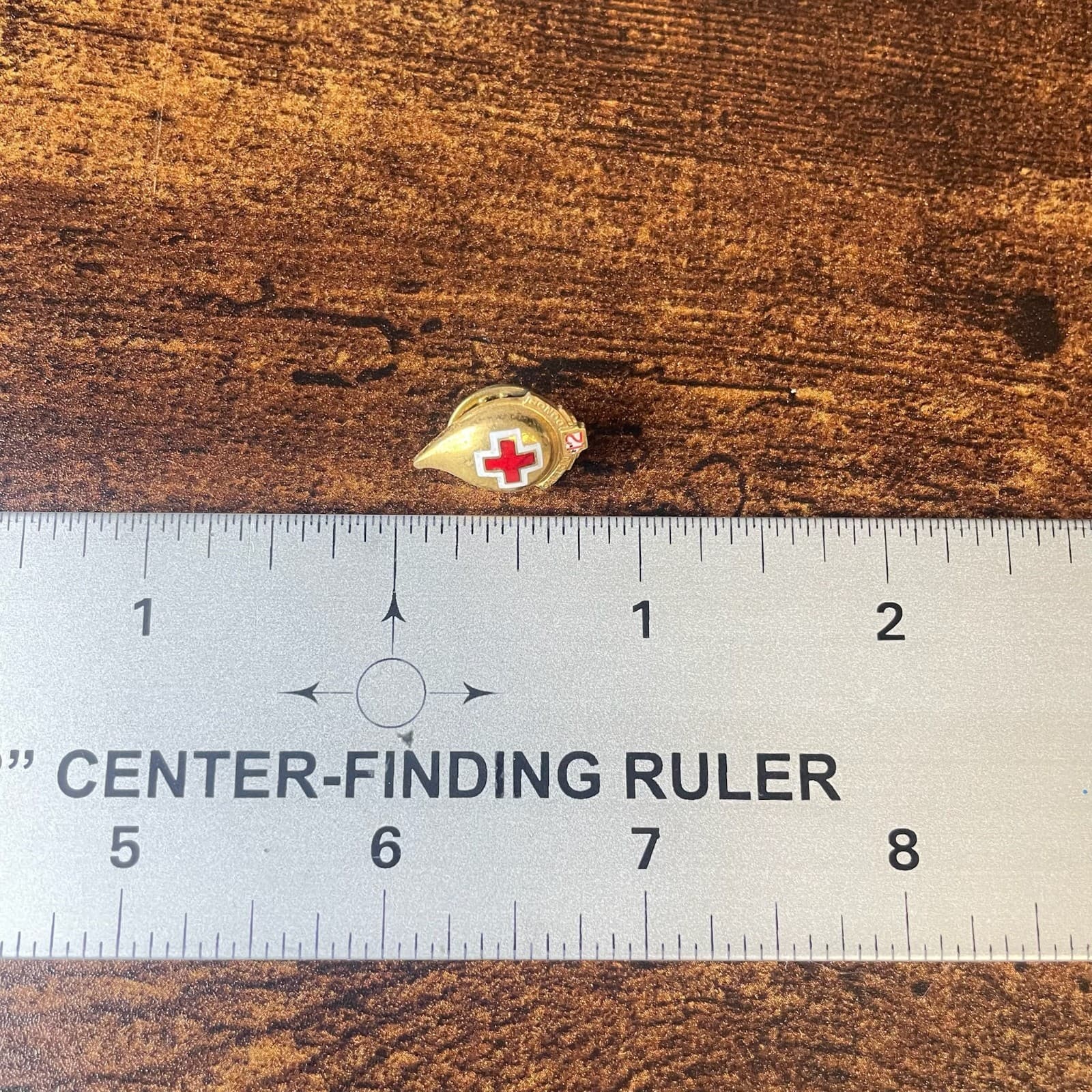 Vintage VTG Cross 12 Gallon Blood Donor Lapel Pin Gold Enamel Brooch Award - Thumbnail 4