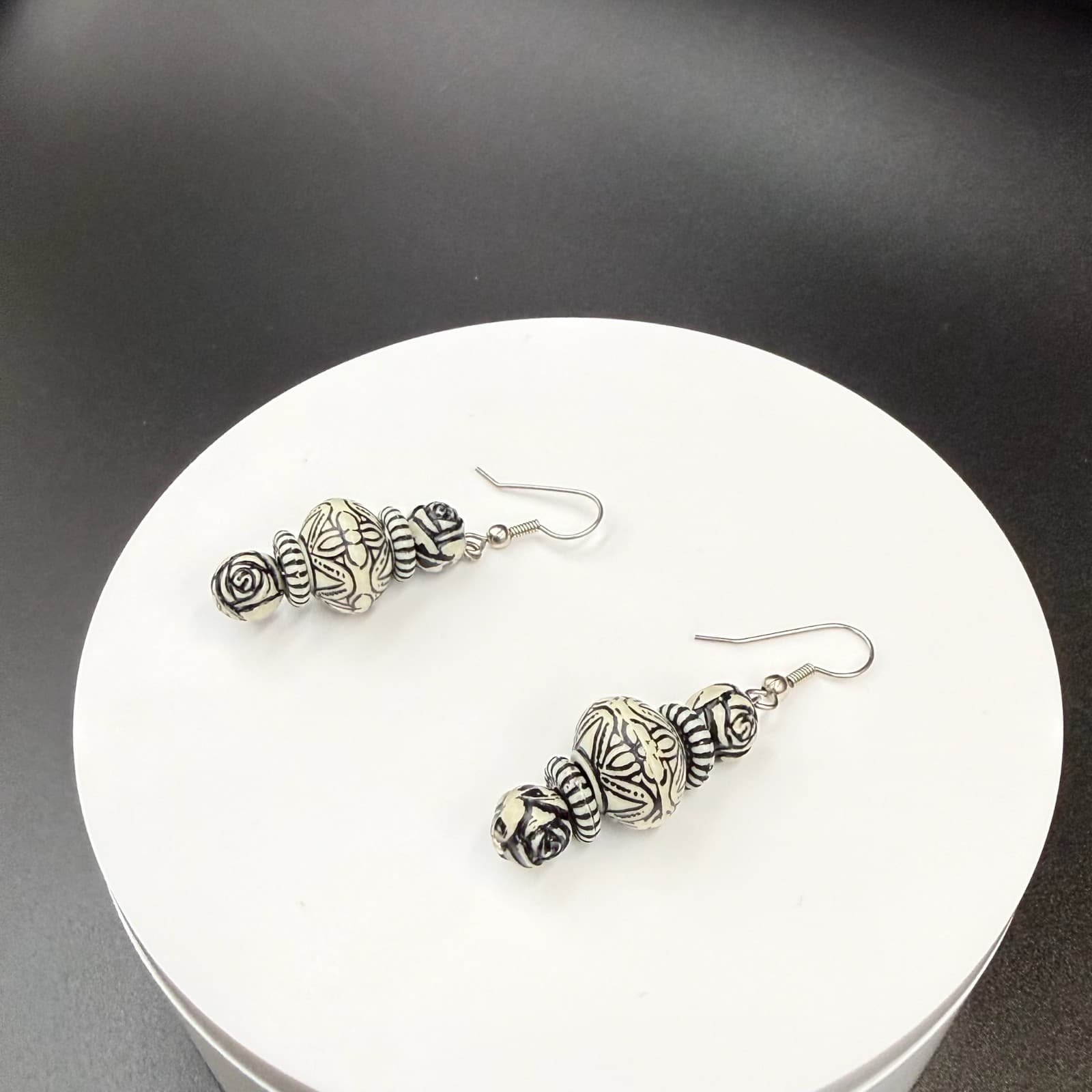 Vintage French Wires Bohemian Swirl Fashion Dropped Stylish Dangle Earrings - Thumbnail 7