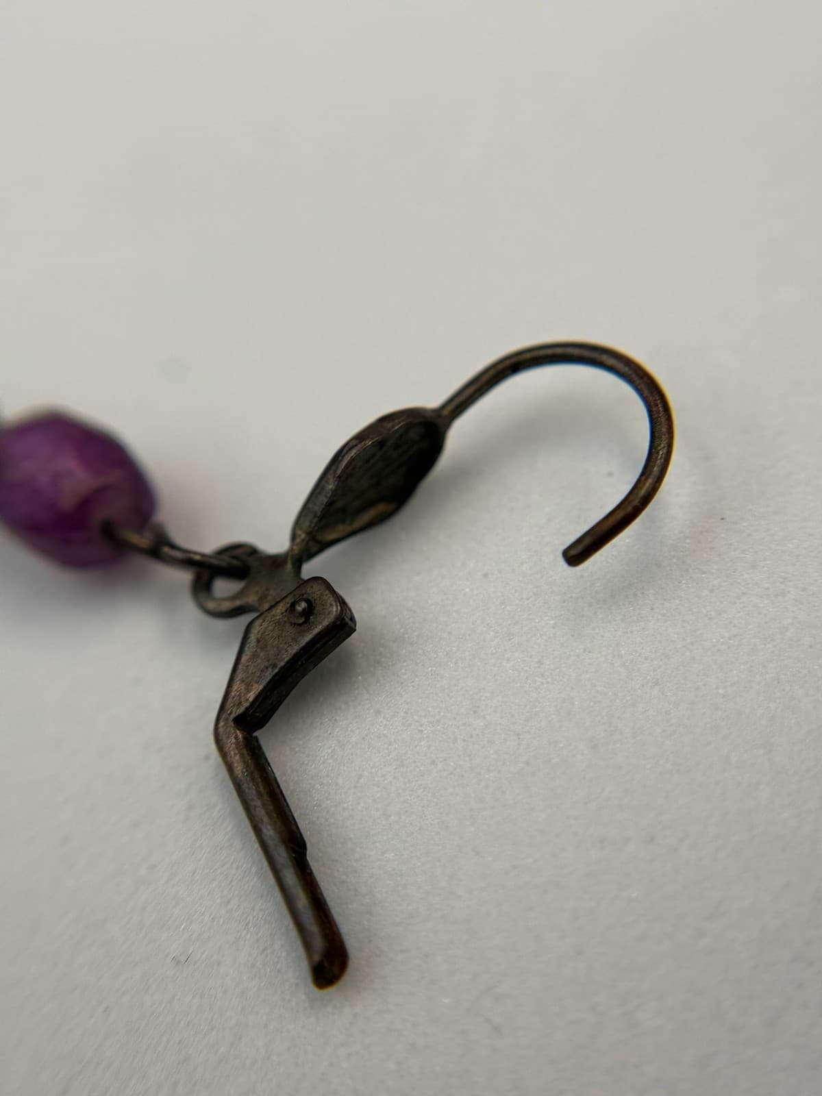 Vintage Purple Glass Lever-Back Beaded Dangle Drop Fashion Bohemian Earrings - Thumbnail 18