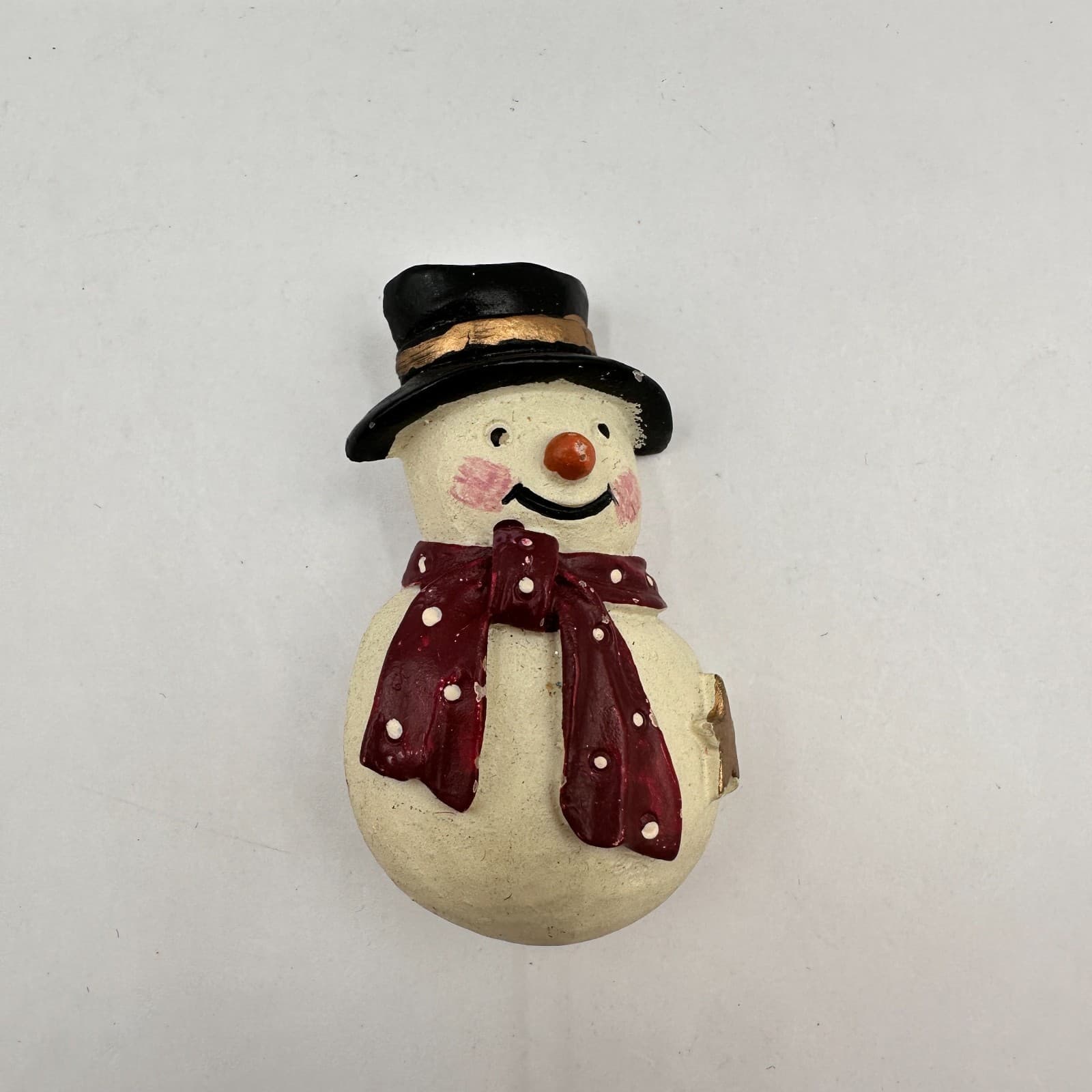 Vintage 90s Snowman Brooch Set Painted Winter Holiday Pins Fashion Jewelry - Thumbnail 7