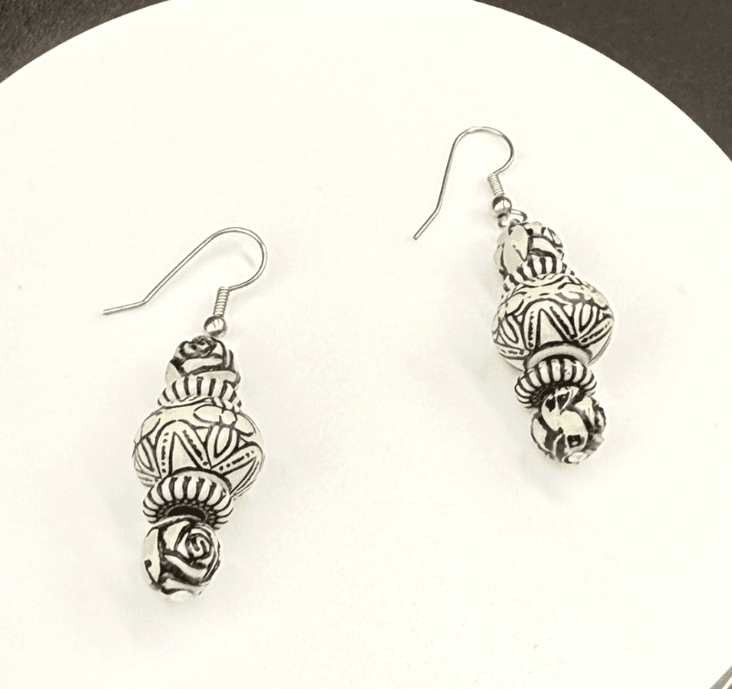 Vintage French Wires Bohemian Swirl Fashion Dropped Stylish Dangle Earrings - Image 1