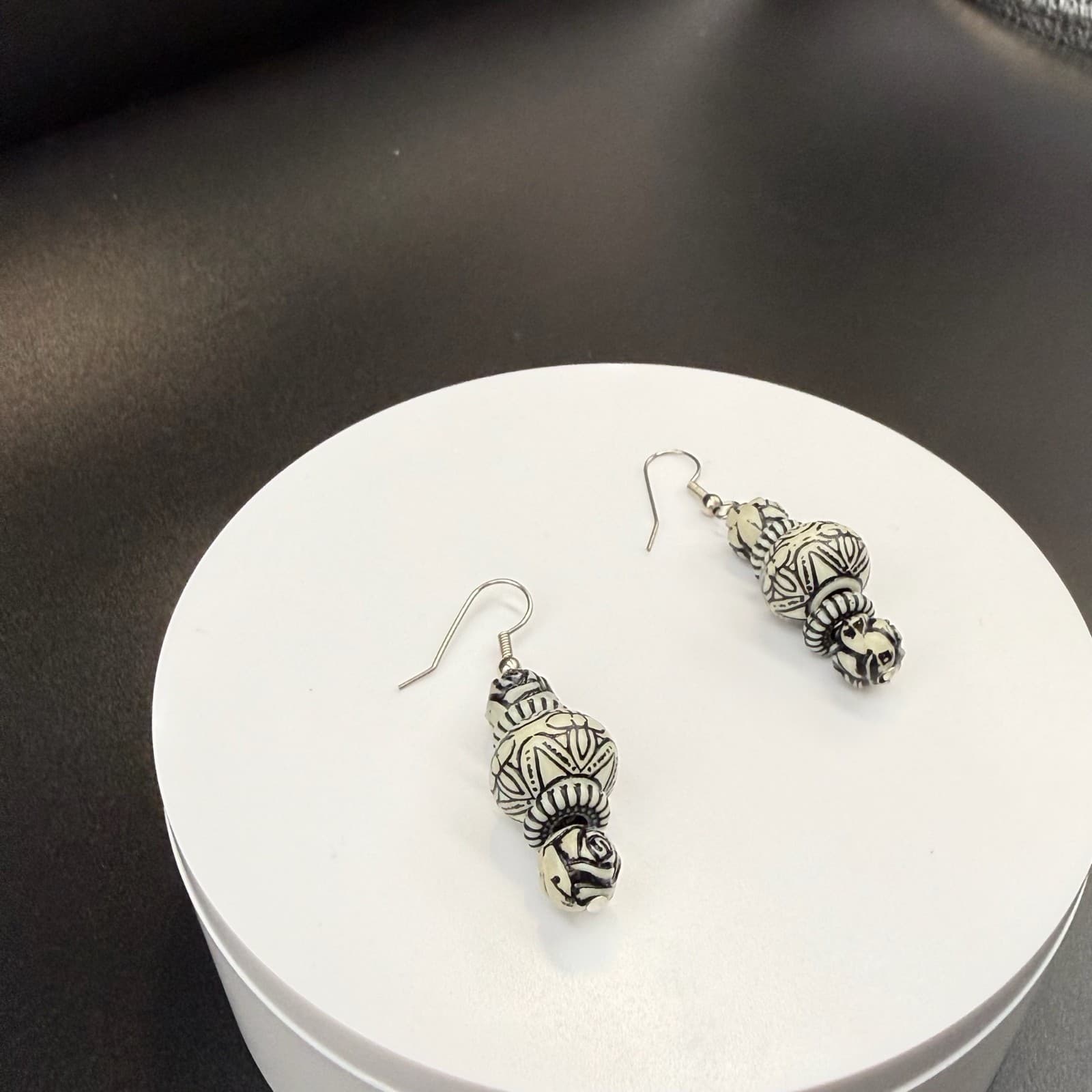 Vintage French Wires Bohemian Swirl Fashion Dropped Stylish Dangle Earrings - Thumbnail 6