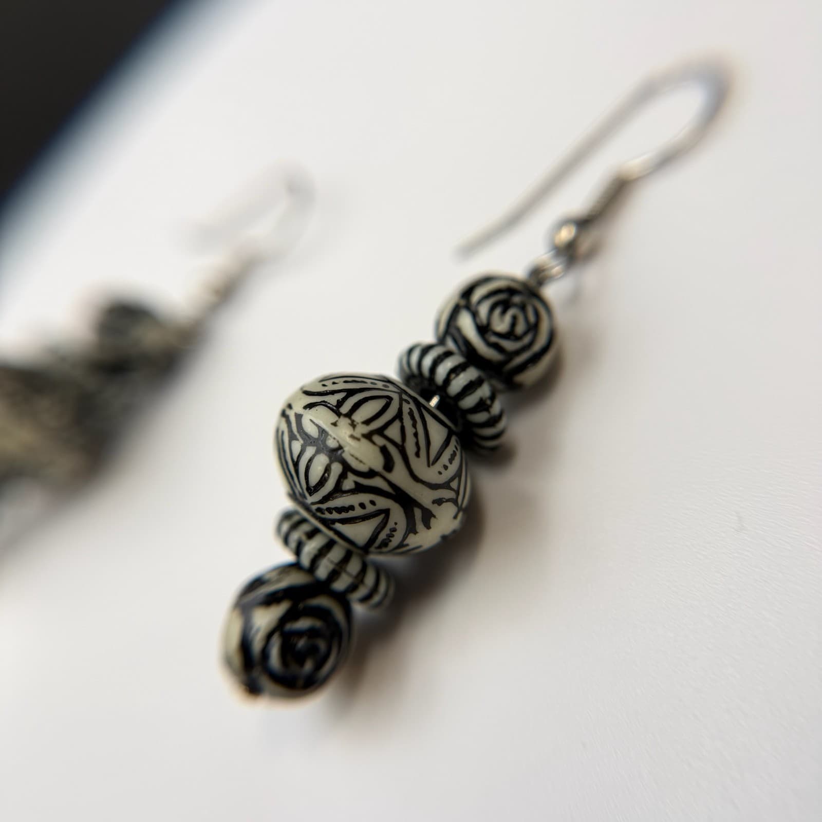 Vintage French Wires Bohemian Swirl Fashion Dropped Stylish Dangle Earrings - Thumbnail 9