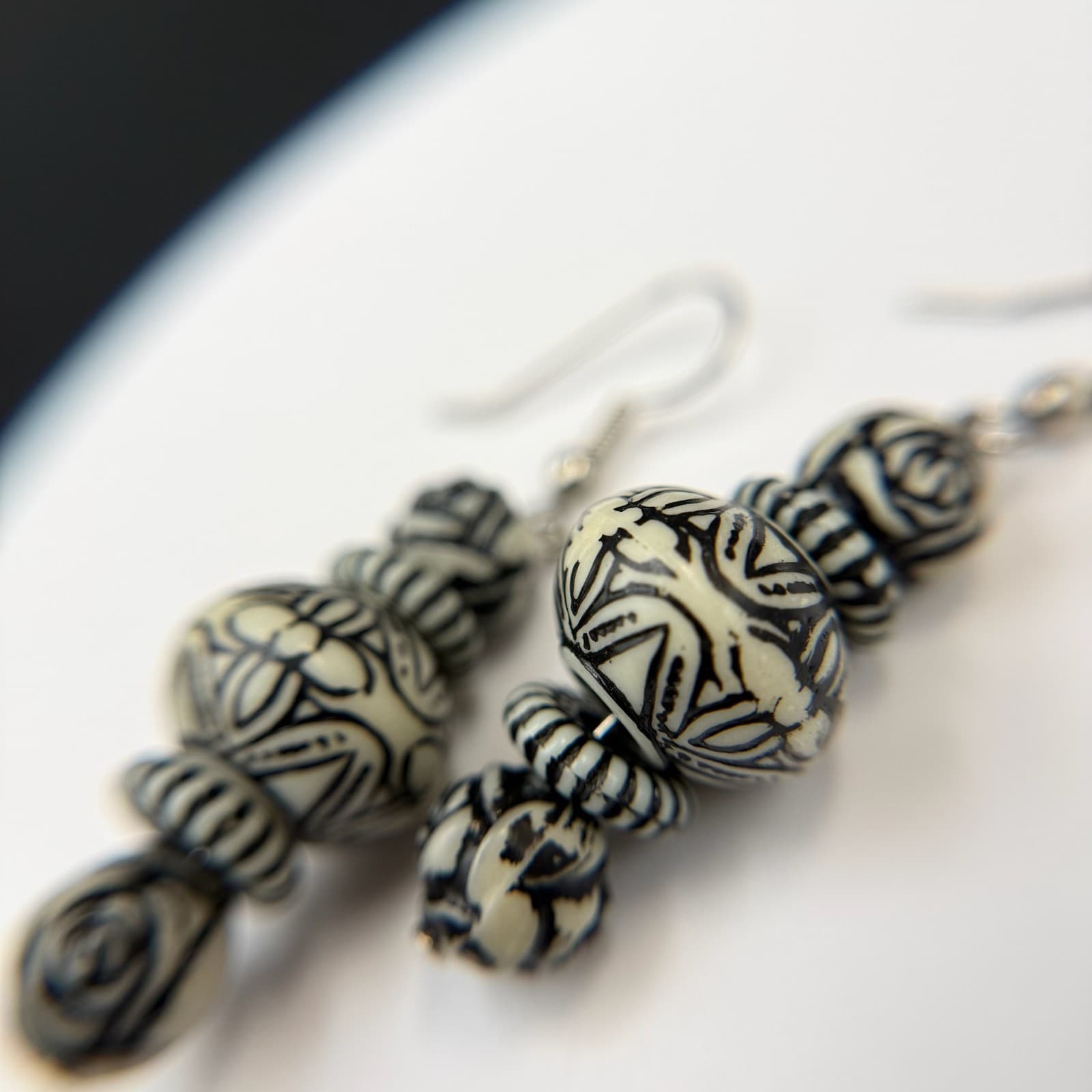 Vintage French Wires Bohemian Swirl Fashion Dropped Stylish Dangle Earrings - Thumbnail 11