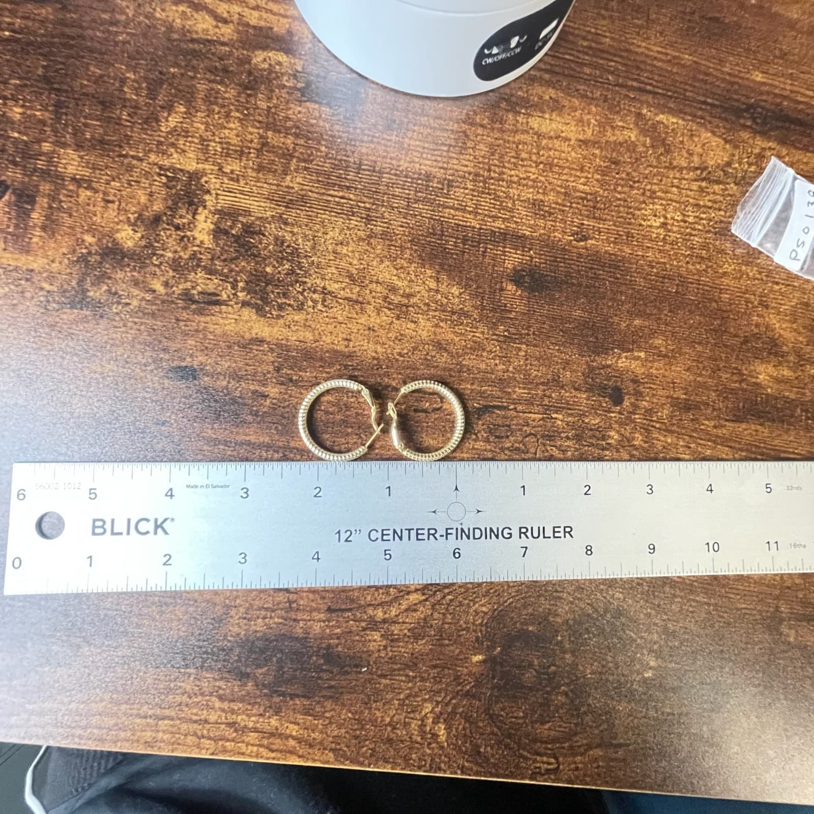 Vintage Gold Tone Rope Textured Hoop Earrings Small Leverback Modern Classic - Thumbnail 2