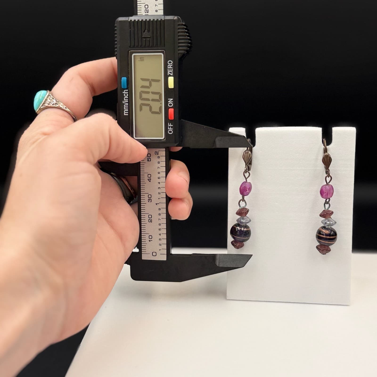 Vintage Purple Glass Lever-Back Beaded Dangle Drop Fashion Bohemian Earrings - Thumbnail 19