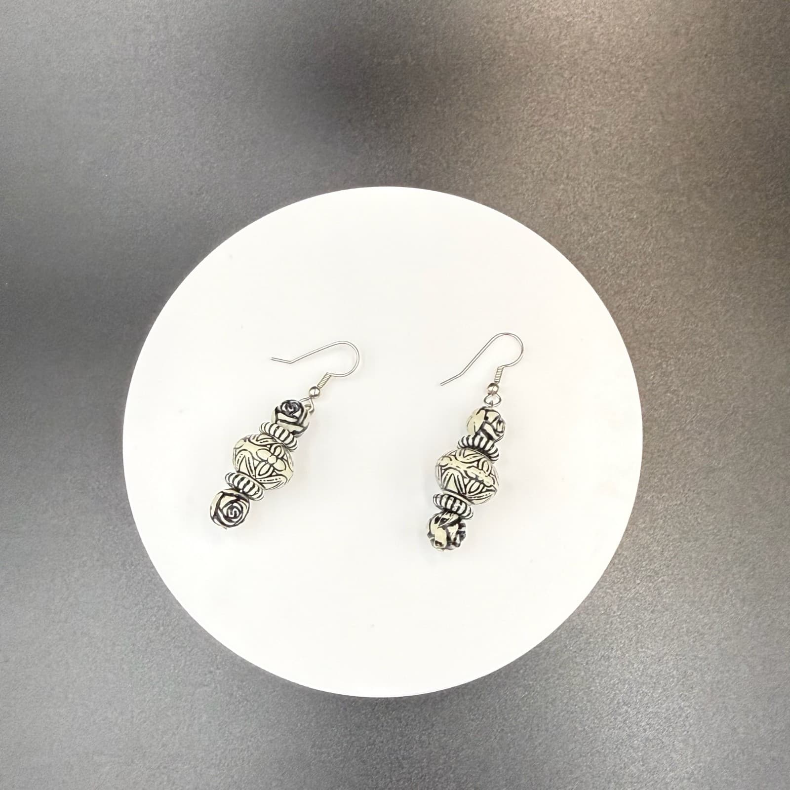 Vintage French Wires Bohemian Swirl Fashion Dropped Stylish Dangle Earrings - Thumbnail 8