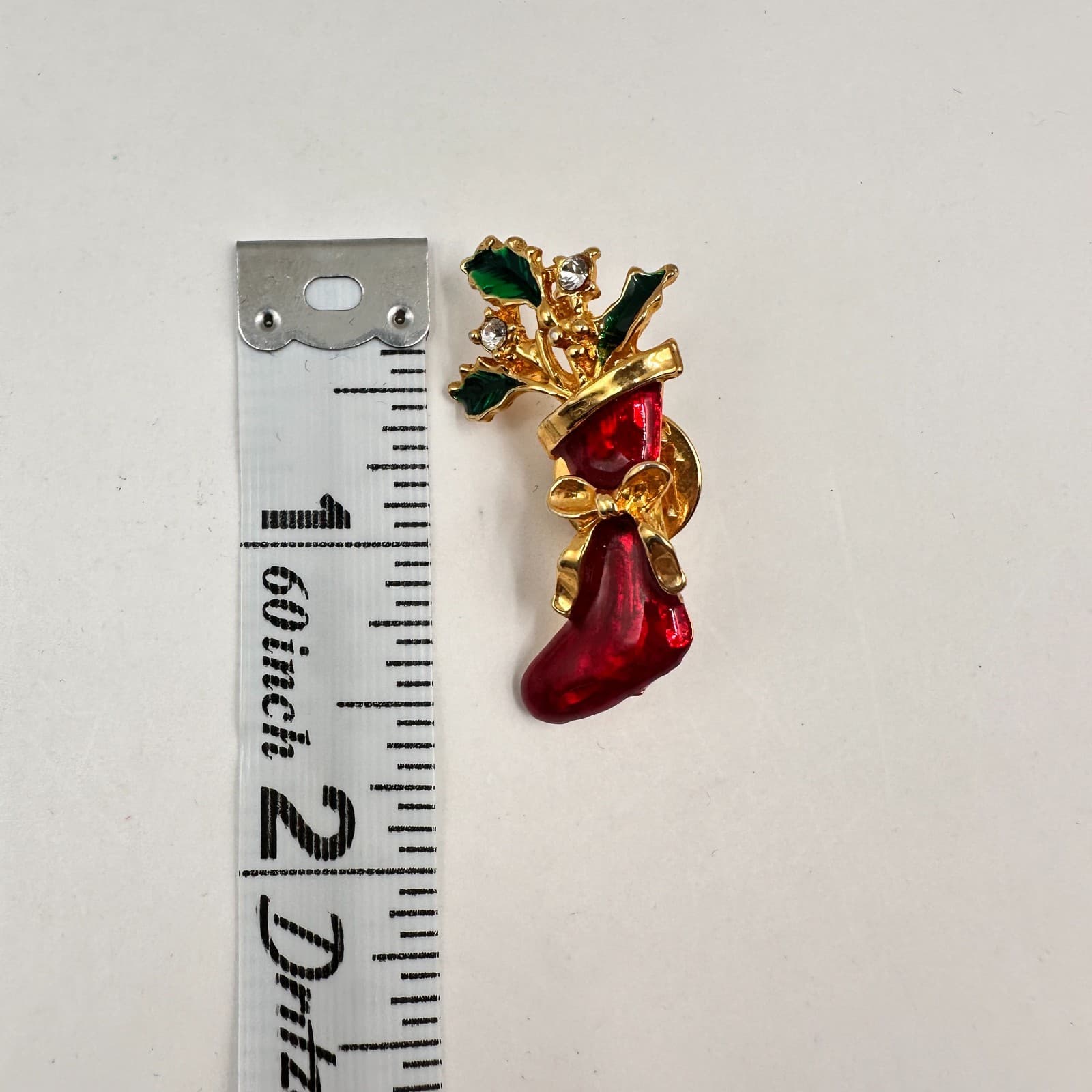 Vintage 80s 90s Christmas Brooch Pins Set Enamel Gold Tone Wreath Bells Heart - Thumbnail 19