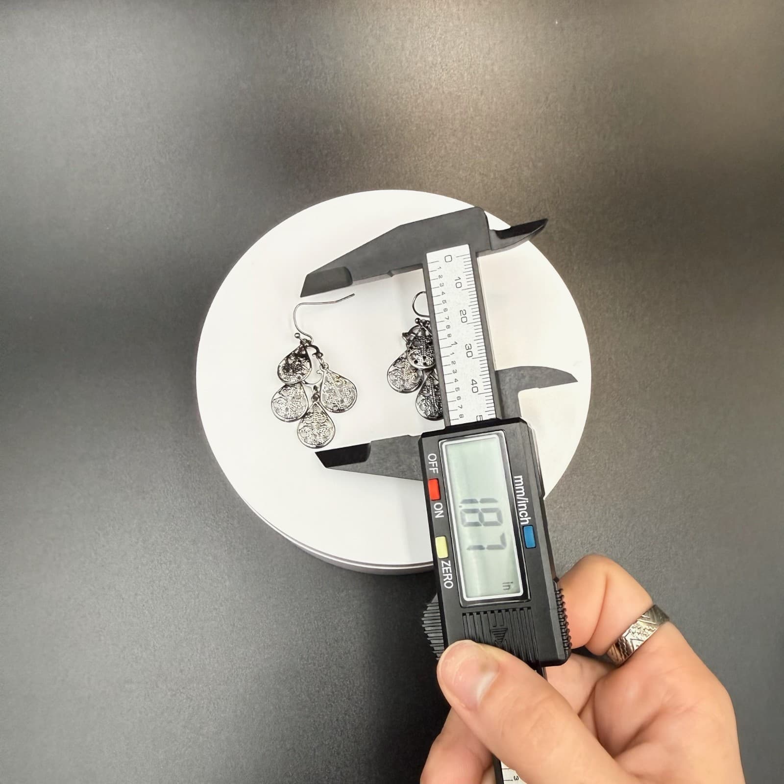 Vintage French Wire Silver-Tone Fashion Classic Dropped Filigree Teardrop Dangle - Thumbnail 3