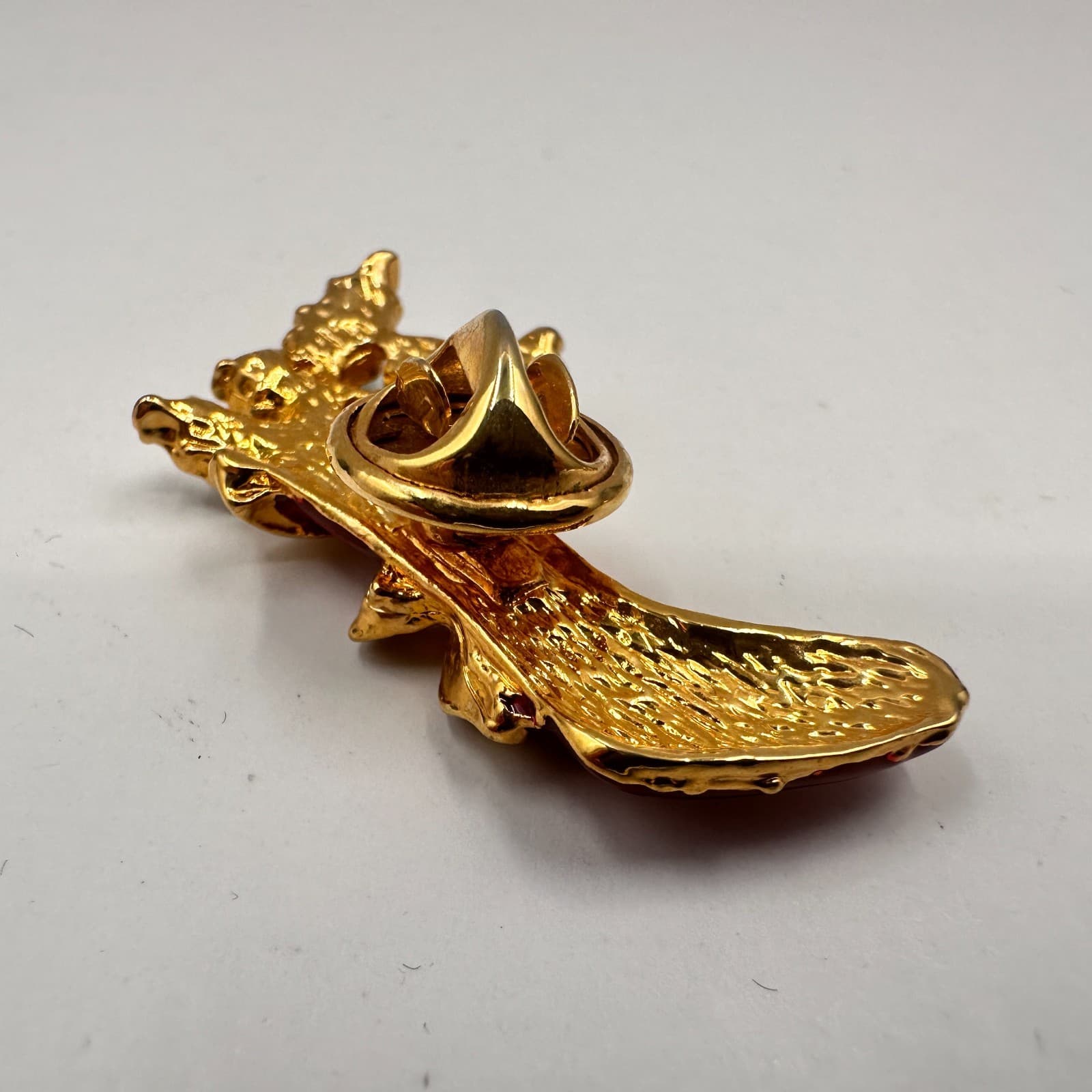 Vintage 80s 90s Christmas Brooch Pins Set Enamel Gold Tone Wreath Bells Heart - Thumbnail 15