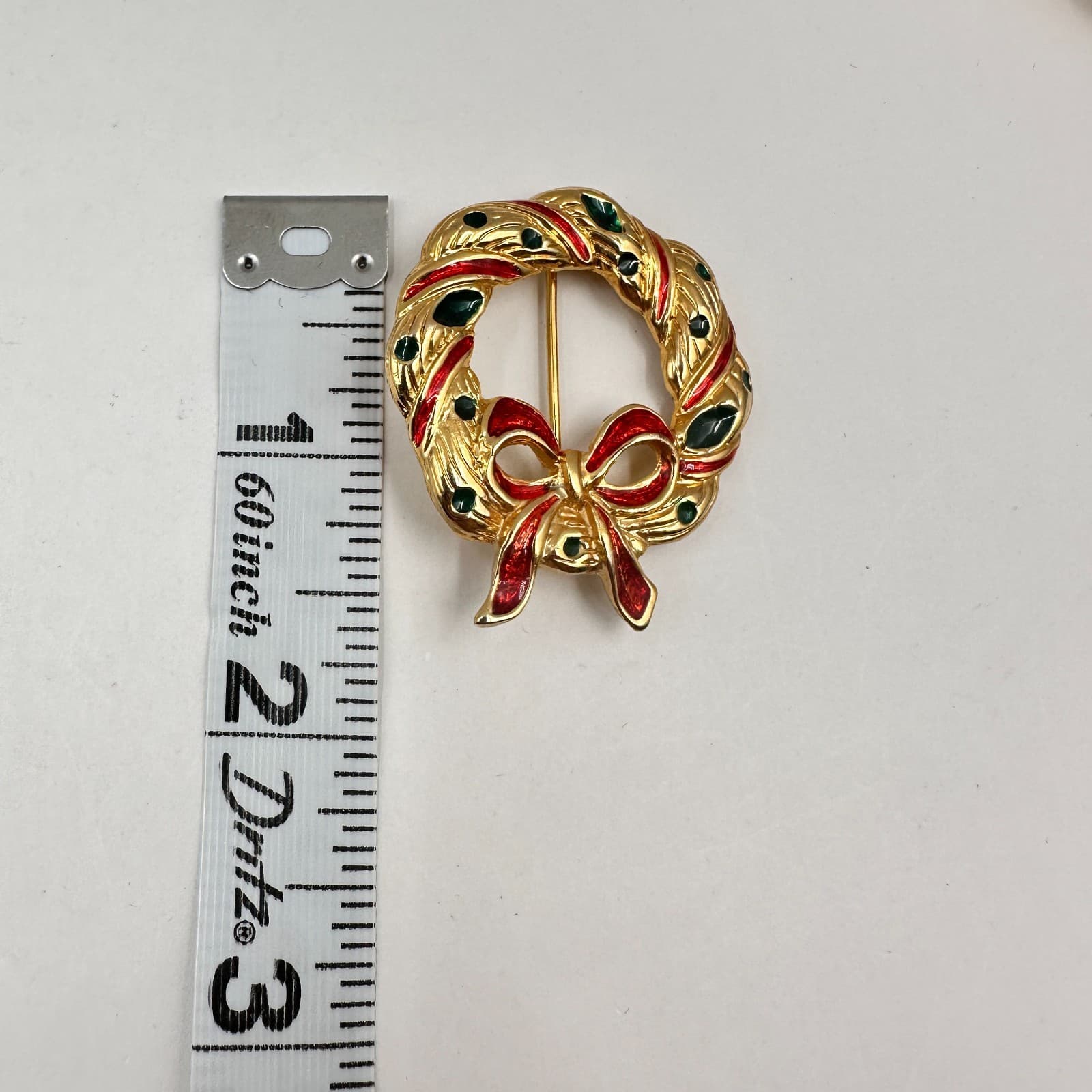 Vintage 80s 90s Christmas Brooch Pins Set Enamel Gold Tone Wreath Bells Heart - Thumbnail 20