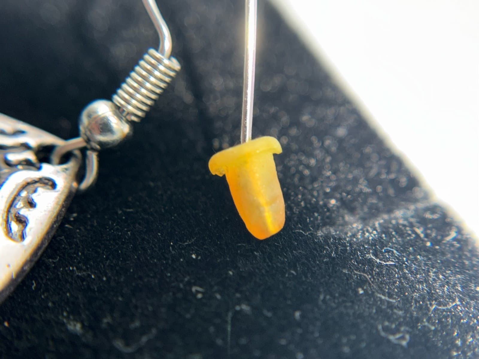 Vintage Ethnic Black Onyx Stone Silver-Toned Fashion Hook Dangle Earrings - Thumbnail 6