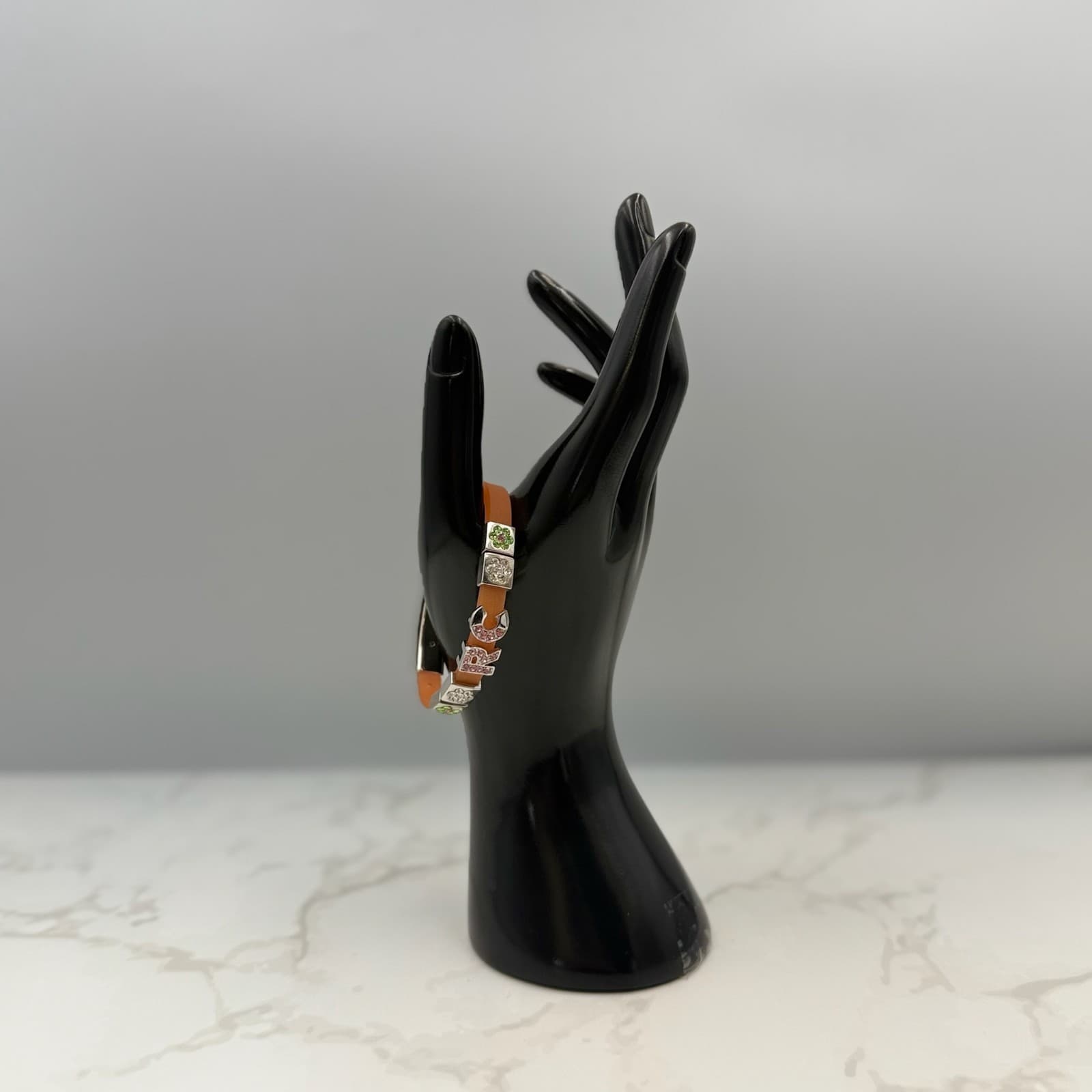 Vintage Handmade Womens Rhinestone Sliding Letters Alphabet Charms Wristbands - Thumbnail 2