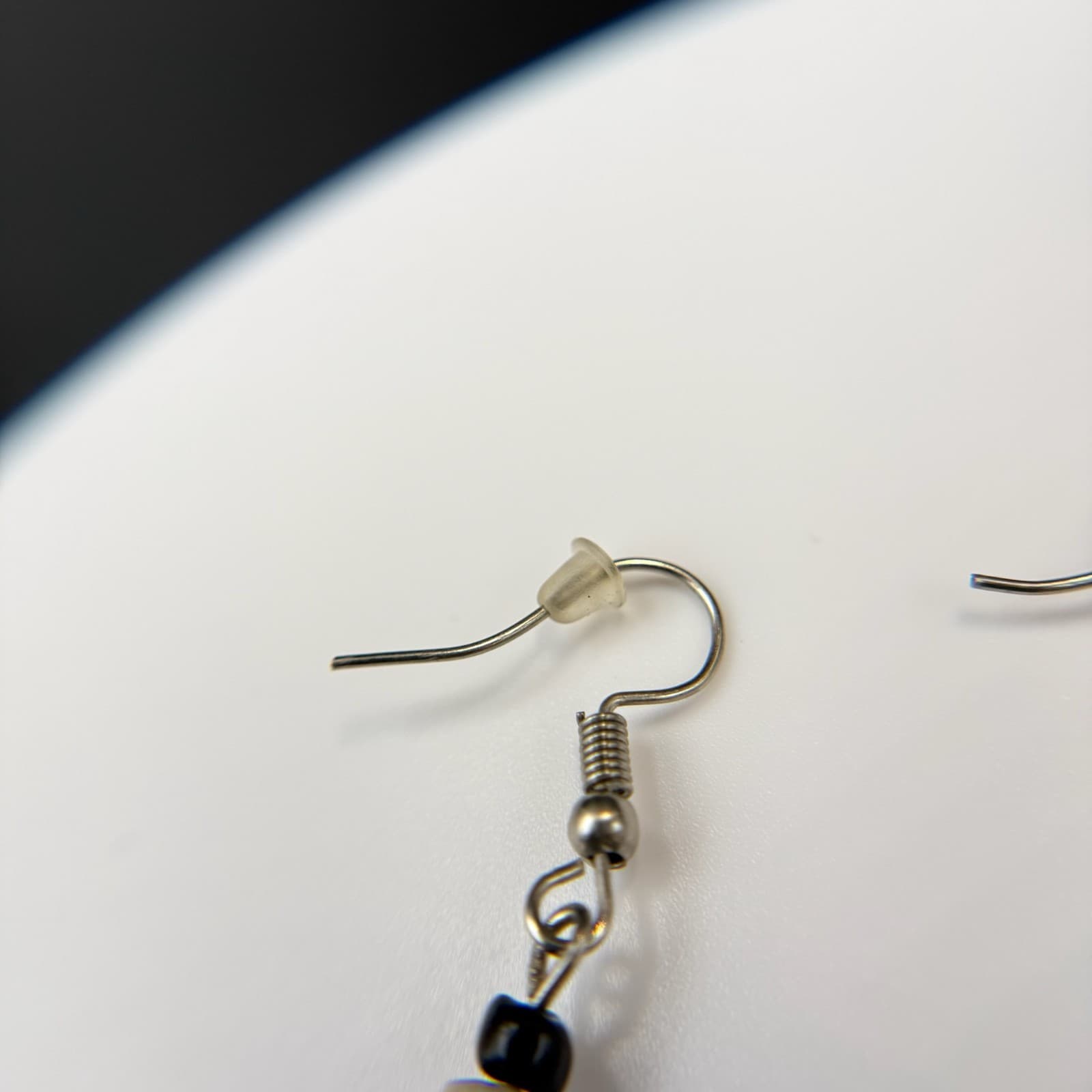 Vintage Multi Colored Bold Classic Dropped Dangle Recycled Paper Bead Earrings - Thumbnail 12