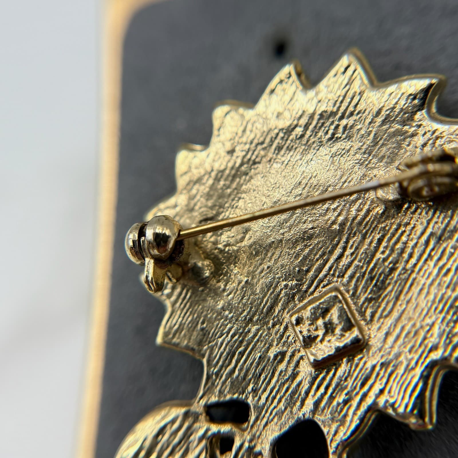 Vintage Alloy Sunflower Gold-Toned Beaded Fashion Decorative Enamel Brooch Pin - Thumbnail 8