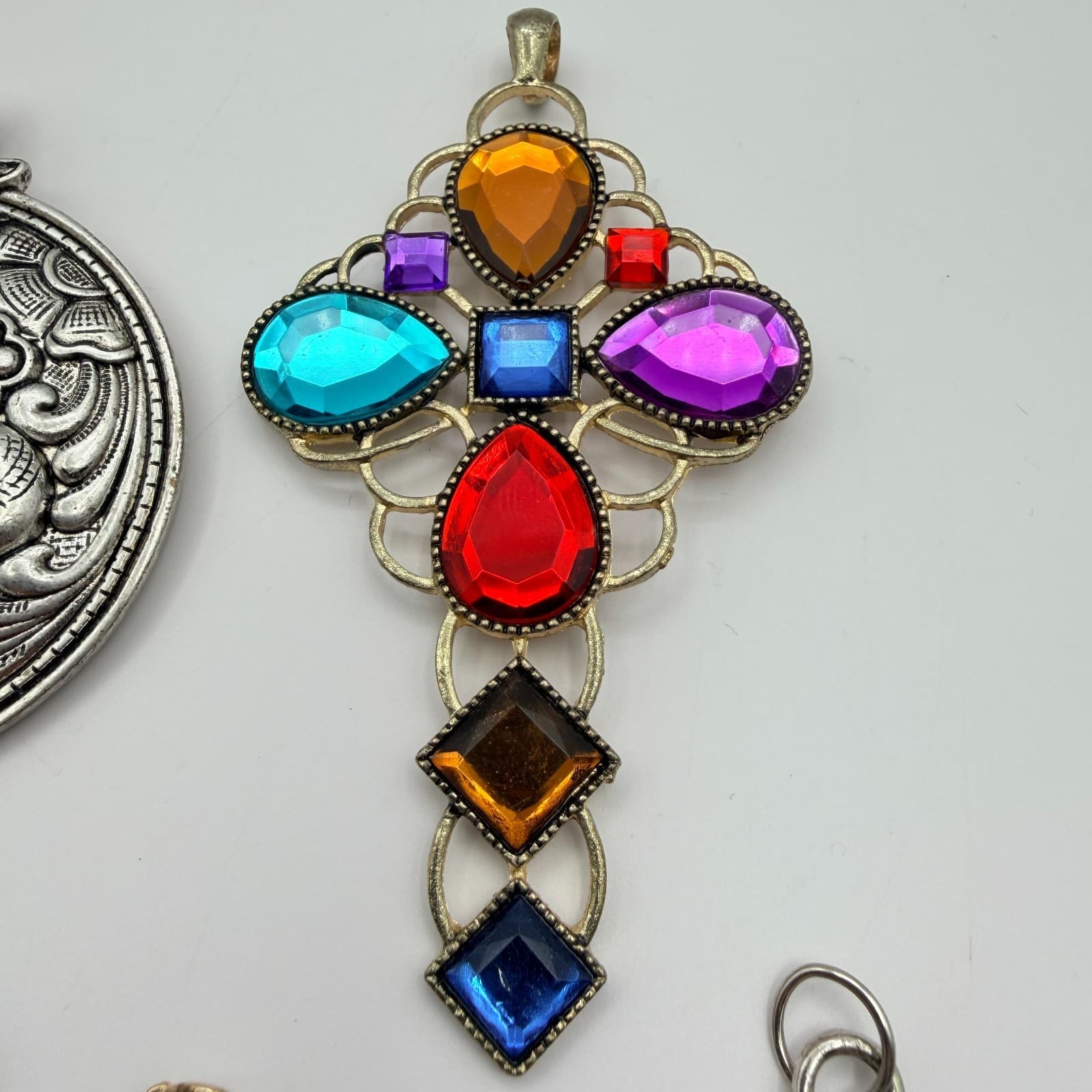 Vintage Y2K Cross Filigree Pendant Lot Boho Women's Classic Religious Jewelry - Thumbnail 6