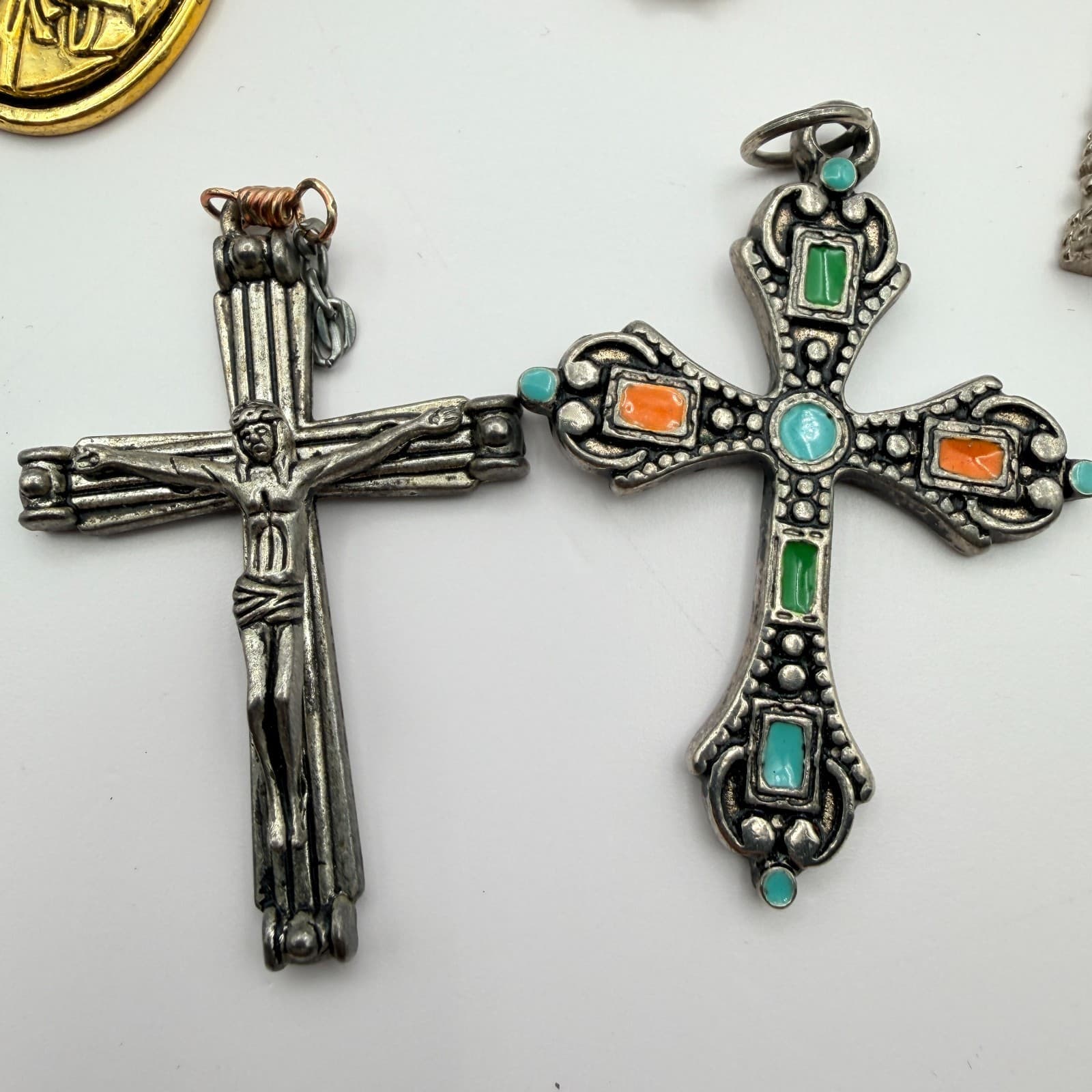 Vintage Y2K Cross Filigree Pendant Lot Boho Women's Classic Religious Jewelry - Thumbnail 3