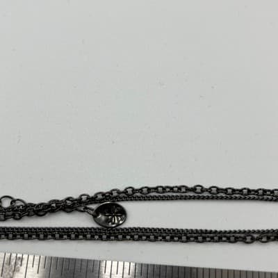 Vintage Layered Necklace Druzy Teardrop Pendant Arrowhead Charm Black Chain Boho - Thumbnail 8