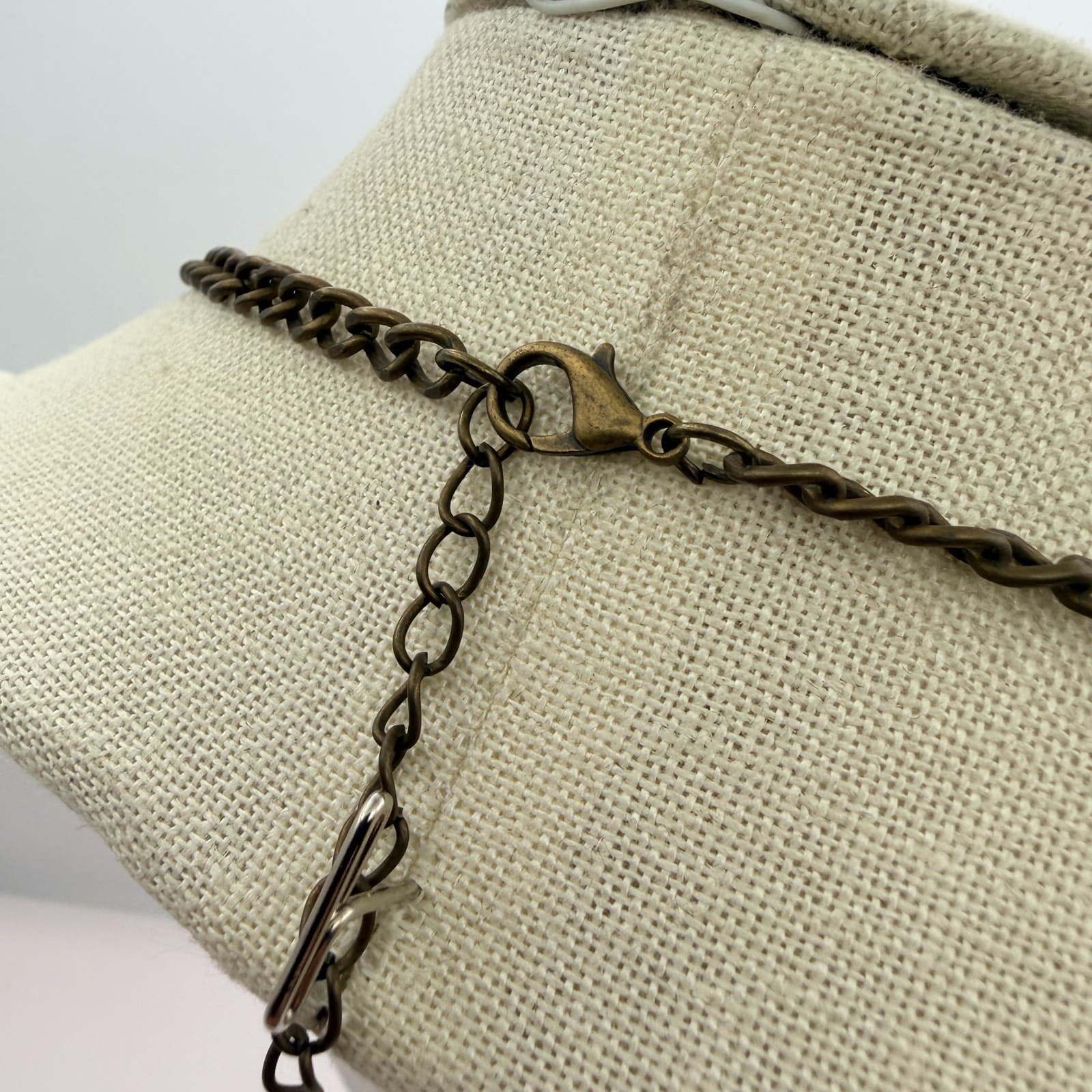 Vintage 90s Bib Necklace Earrings Set Pink Champagne Glass Beads Women's Jewelry - Thumbnail 6