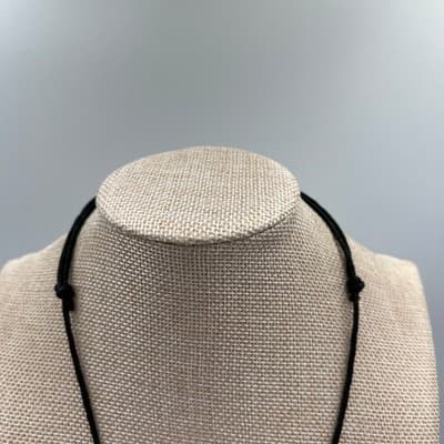 VTG Adjustable Cord Tribal Style Square Maya glyph Pendant Necklace Wood Beads - Thumbnail 3