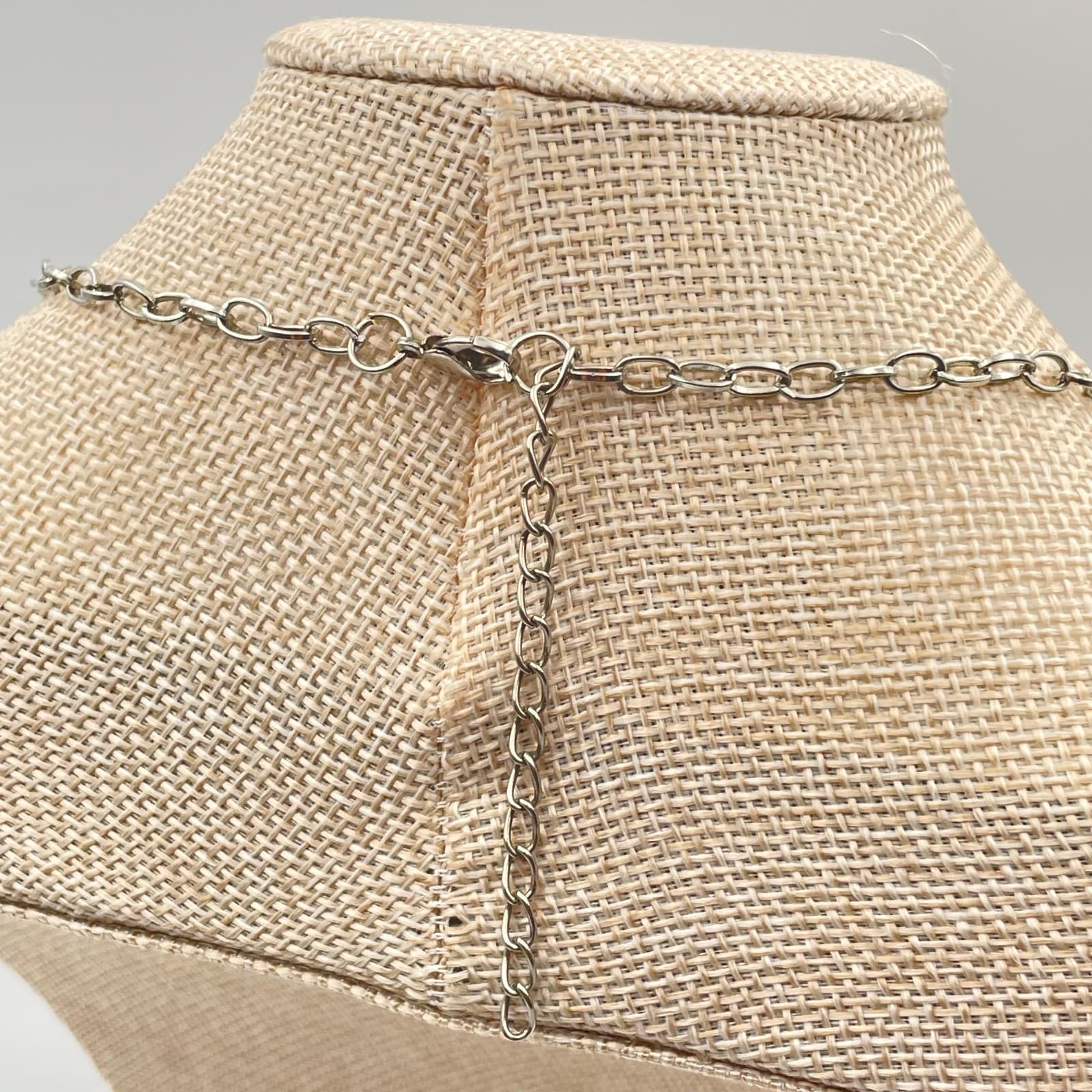 Vtg Leopard Print Heart Pendant Necklace Brown Animal Print Beads Silver Tone - Thumbnail 8